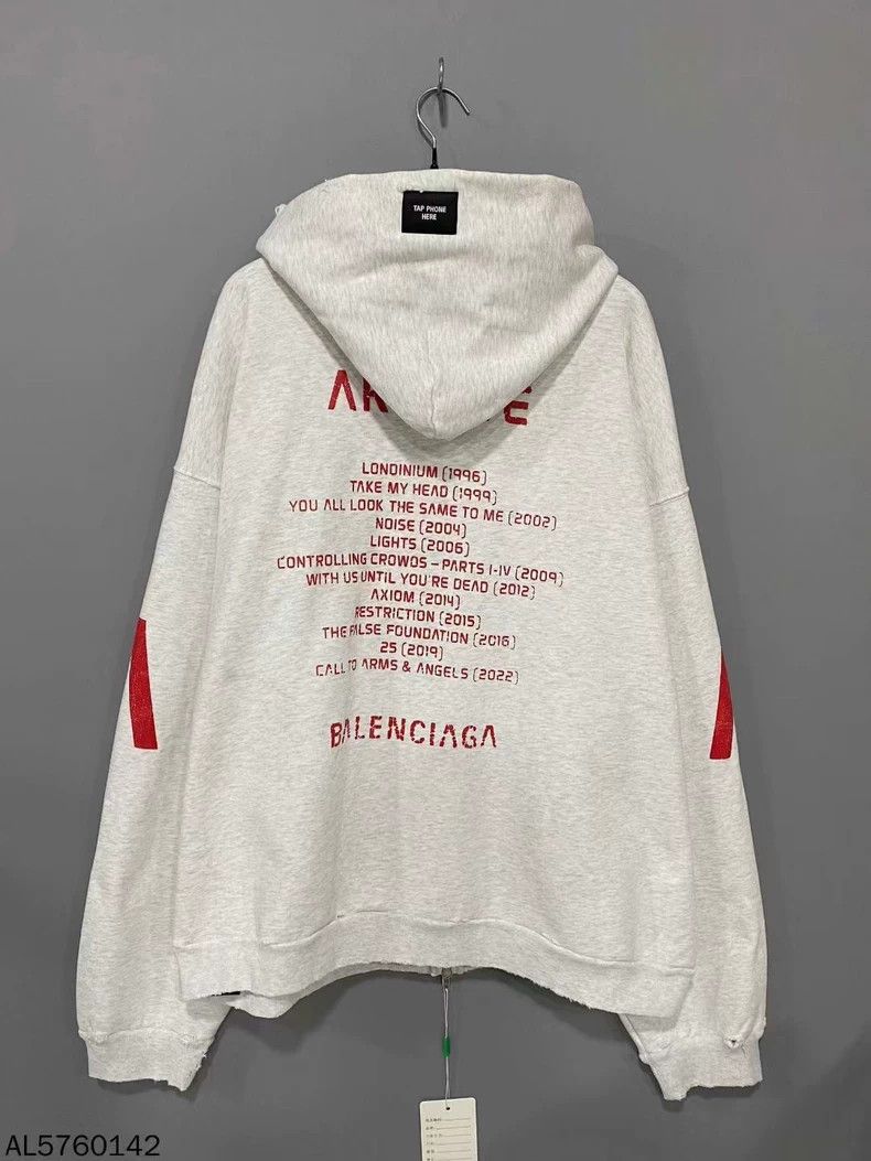 Balenciaga Balenciaga Apple Music Grey Print Hoodie Size US L / EU 52-54 / 3 - 1 Thumbnail