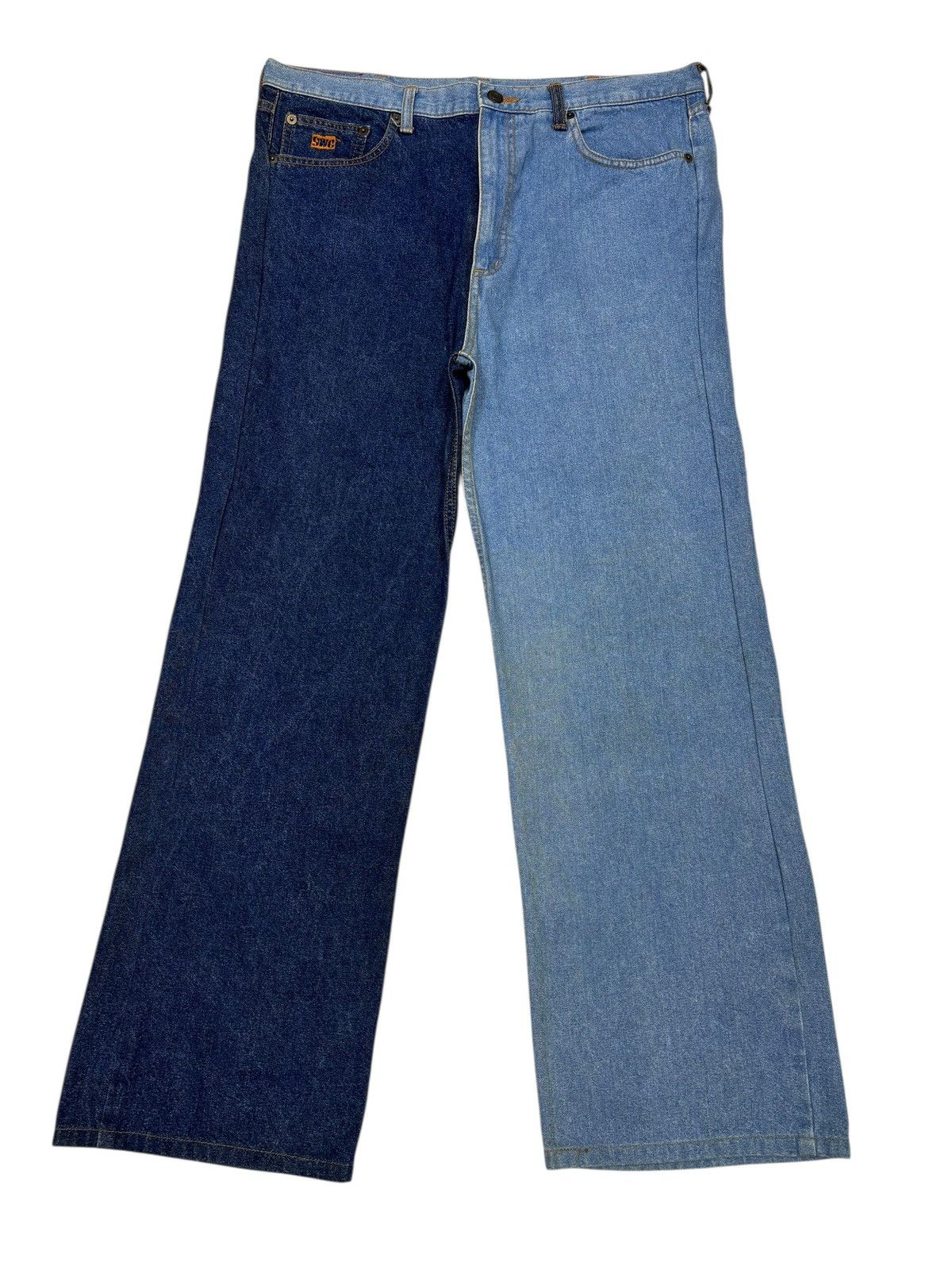PHENOMENON SWAGGER 🇯🇵 RECONSTRUCTED PATCHWORK BAGGY JEANS Size US 34 / EU 50 - 2 Thumbnail