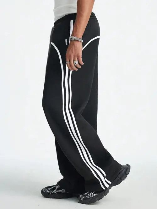 Japanese Brand × Vintage Loose fit Stripe Lampas Y2k Sweatpants Size US 32 / EU 48 - 3 Thumbnail