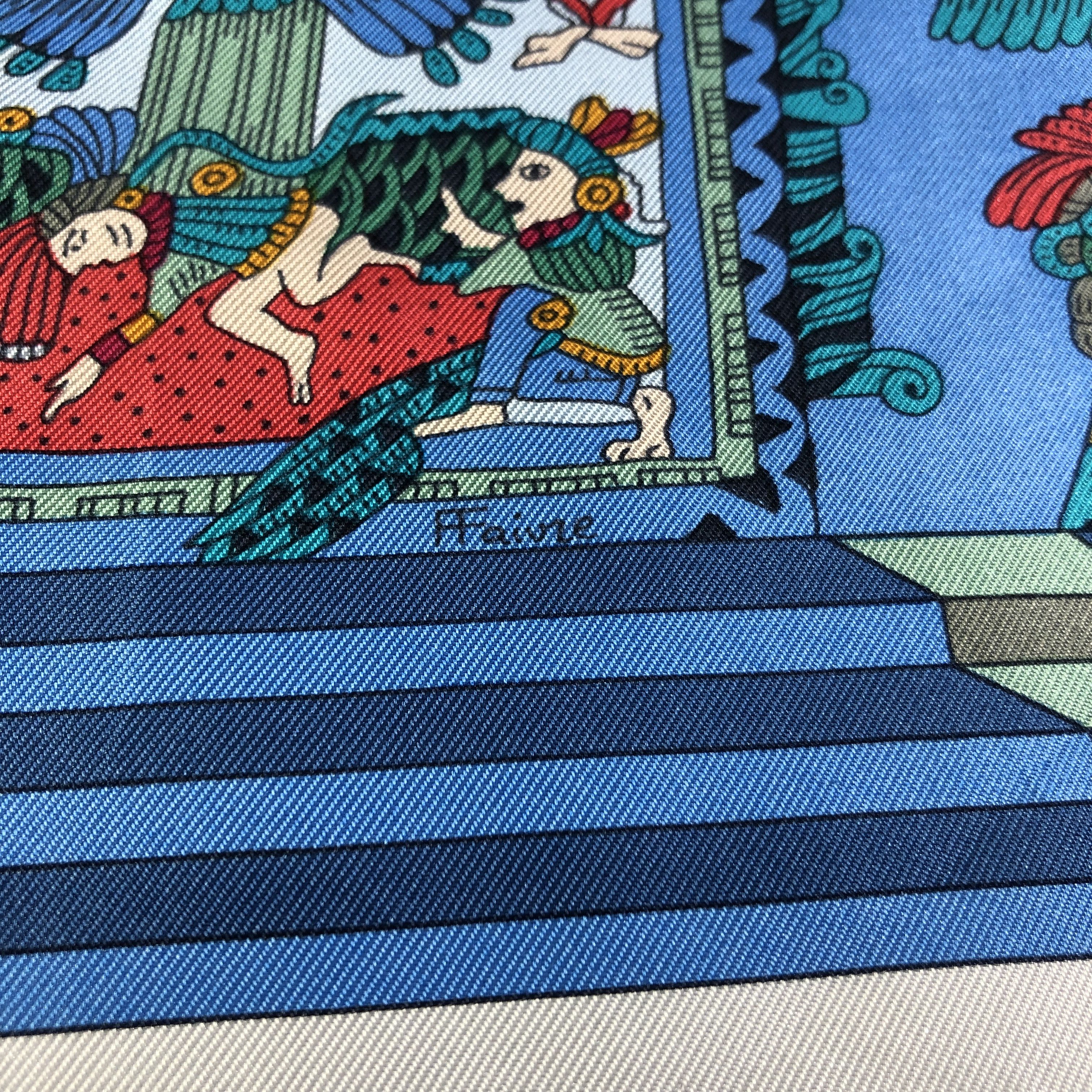 Hermes Hermes Astres et Soleils BY ANNIE FAIVRE Silk Scarf M1134 Size ONE SIZE - 7 Thumbnail