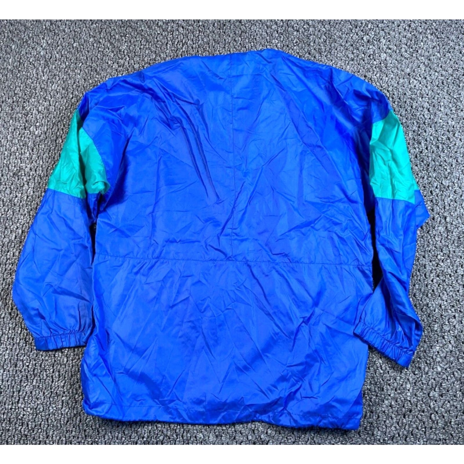 Asics VINTAGE ASICS 90s Windbreaker Jacket Adult Medium Blue Green Geometric Hooded Mens Size US M / EU 48-50 / 2 - 2 Thumbnail