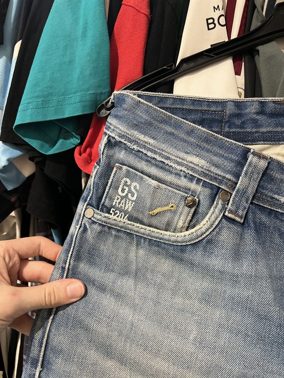 G-Star VINTAGE G-STAR RAW ATTAC BLUE ZIP 96 LOGO STRAIGHT FIT JEANS Size US 32 / EU 48 - 8 Thumbnail