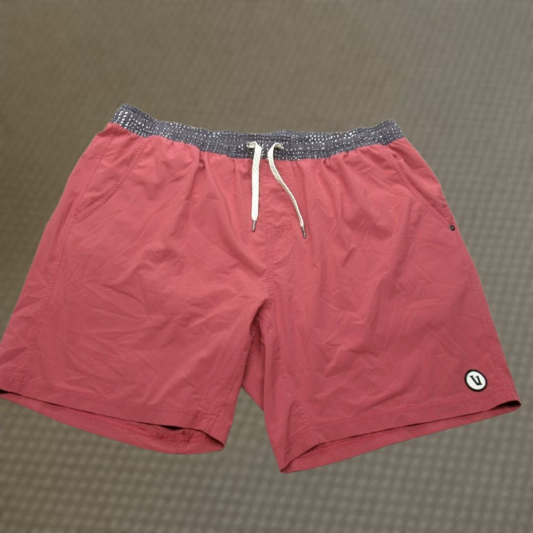 Vuori Vuori Mens XXL Board Trunks Swim Shorts Raspberry Lined Drawstring Waist Pockets Size US 39 - 1 Thumbnail