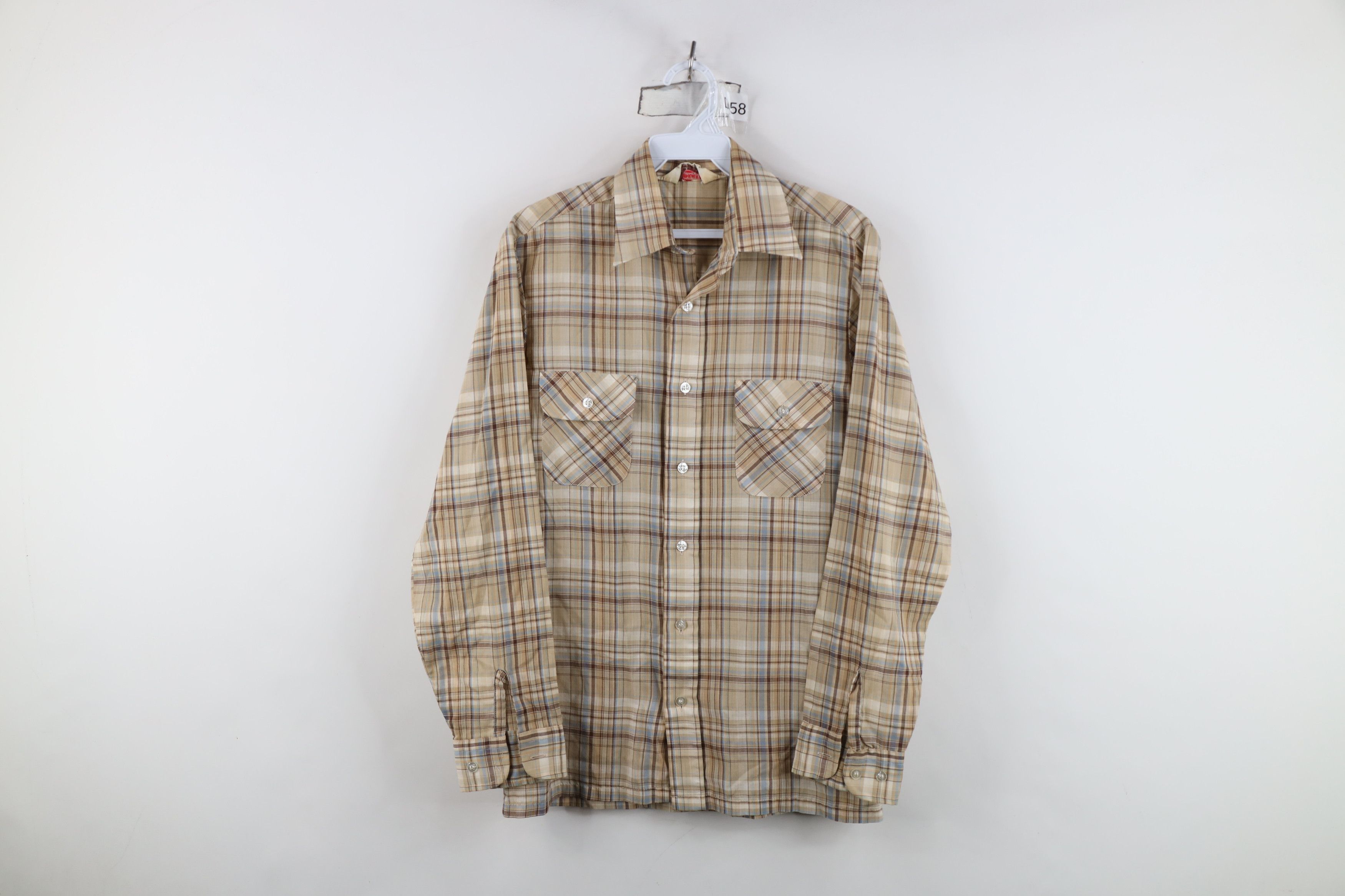 Levi's Vintage 70s Levis Wildfire Button Shirt Earth Tone Plaid Size US S / EU 44-46 / 1 - 1 Thumbnail