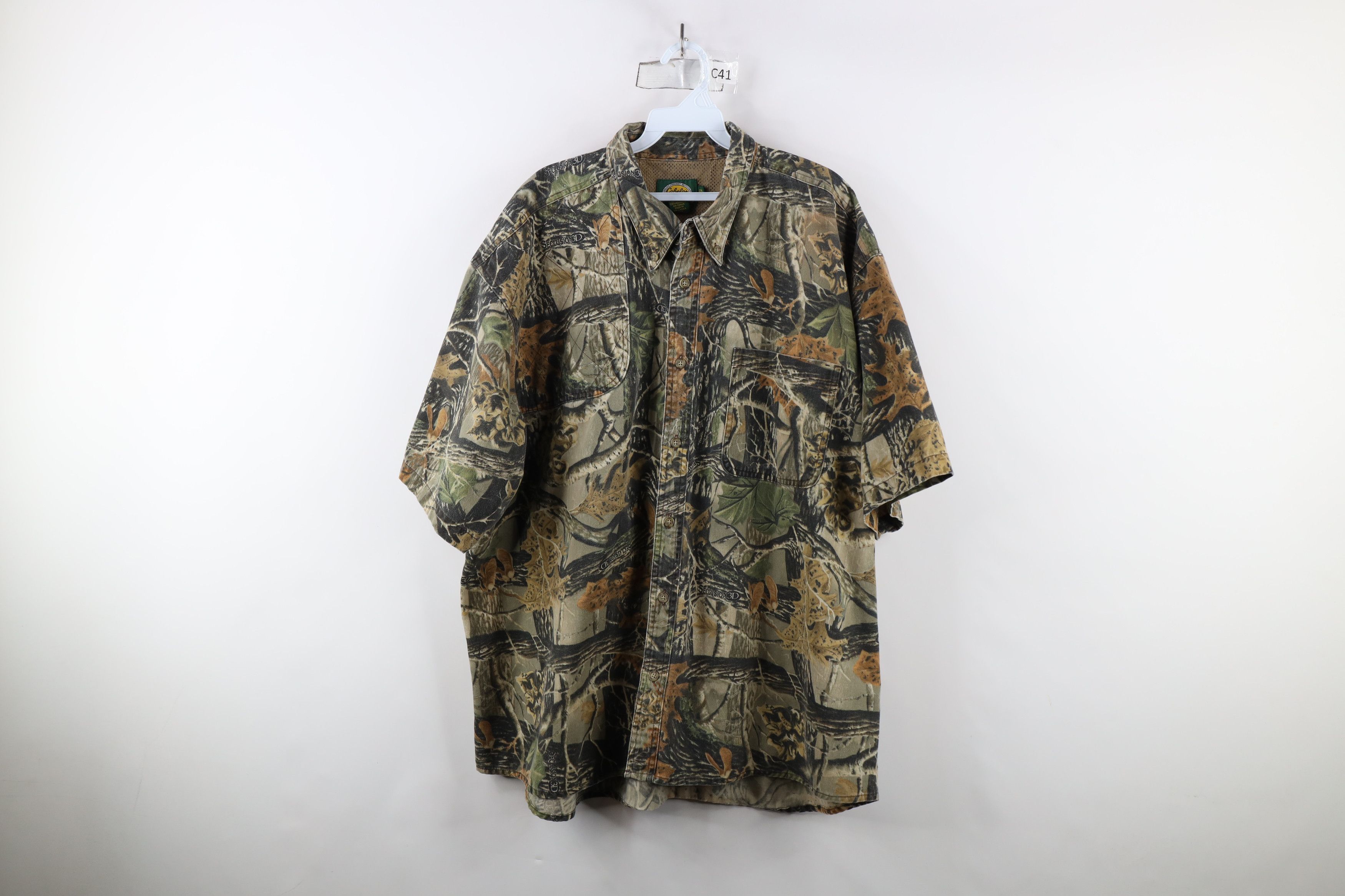 Cabelas × Vintage Vintage Cabelas Seclusion Camouflage Shooting Button Shirt Size US XXL / EU 58 / 5 - 1 Thumbnail