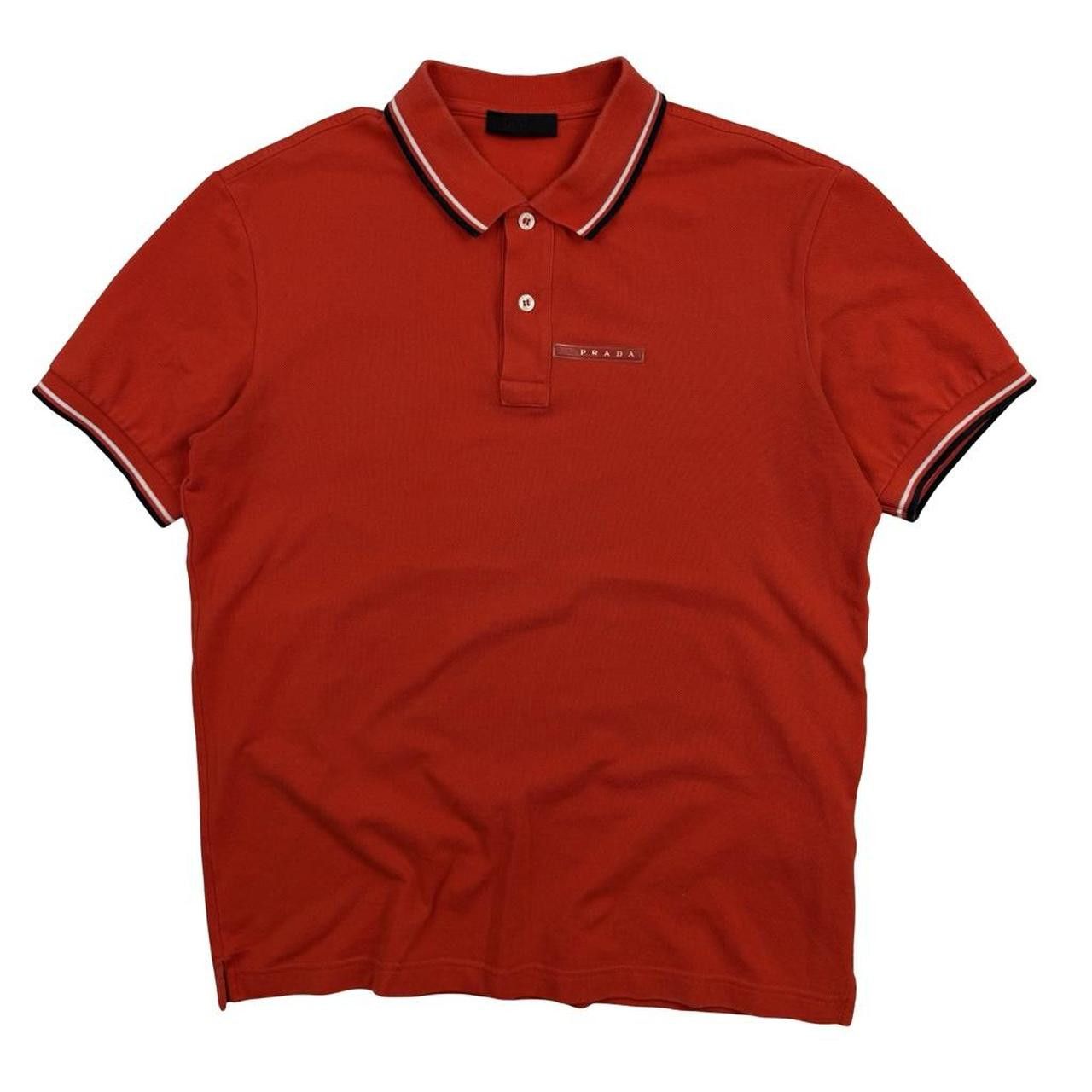 Prada Orange Prada Sport Red Tab Polo Shirt - Large Size US L / EU 52-54 / 3 - 1 Thumbnail