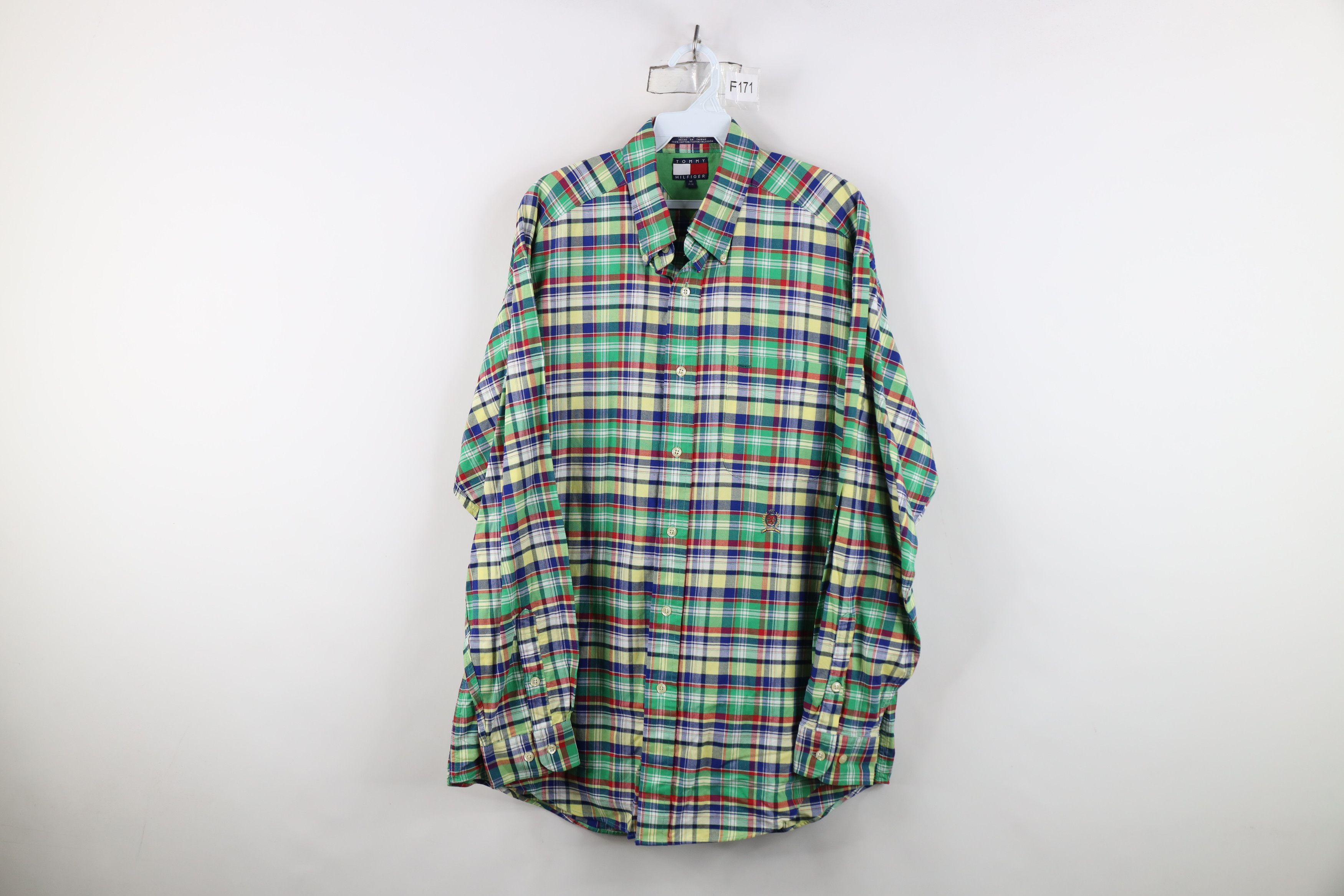 Tommy Hilfiger Vintage 90s Tommy Hilfiger Madras Plaid Button Down Shirt Size US M / EU 48-50 / 2 - 1 Thumbnail