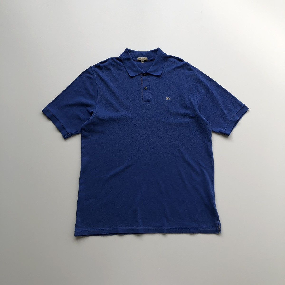 Burberry Burberry London Nova Check Cotton Pique Polo Shirt Blue Size US L / EU 52-54 / 3 - 1 Thumbnail