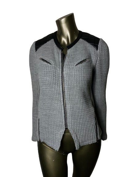 image of Iro Wool And Leather Jacker in Grey, Women's (Size Medium)