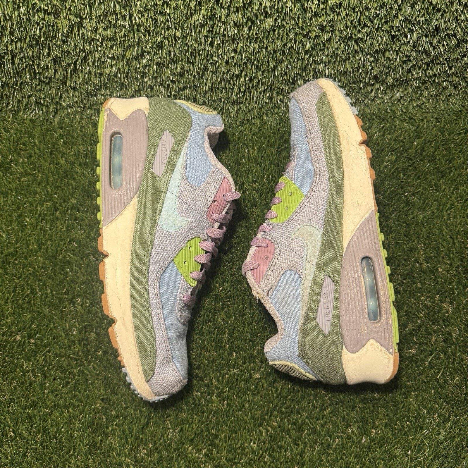 Nike Size 7 (GS) - Nike Air Max 90 SE Low Sun Club Blue Treeline Size US 7 / EU 40 - 3 Thumbnail