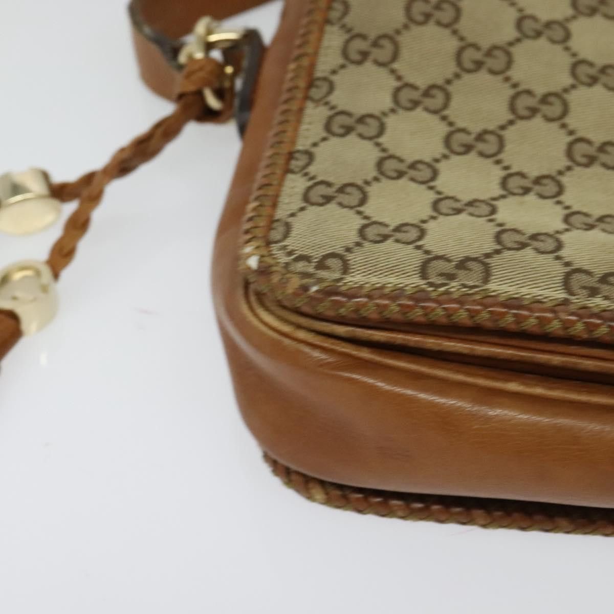 Gucci GUCCI GG Canvas Shoulder Bag Beige Gold Size ONE SIZE - 9 Thumbnail