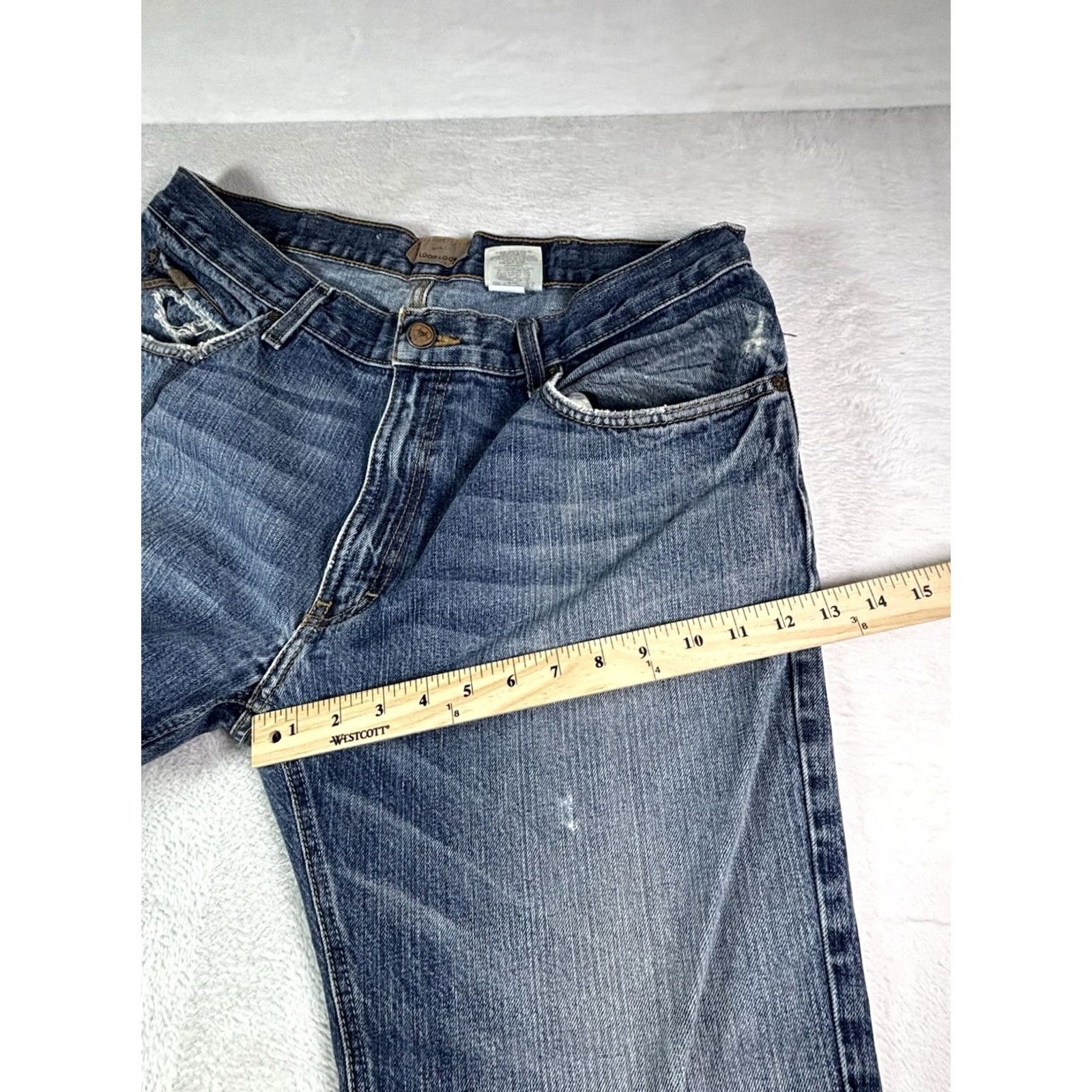 Ariat Ariat Jeans Regular 36x32 M4 Blue Distressed Bootcut Logo Embroidered Men Size US 36 / EU 52 - 6 Thumbnail