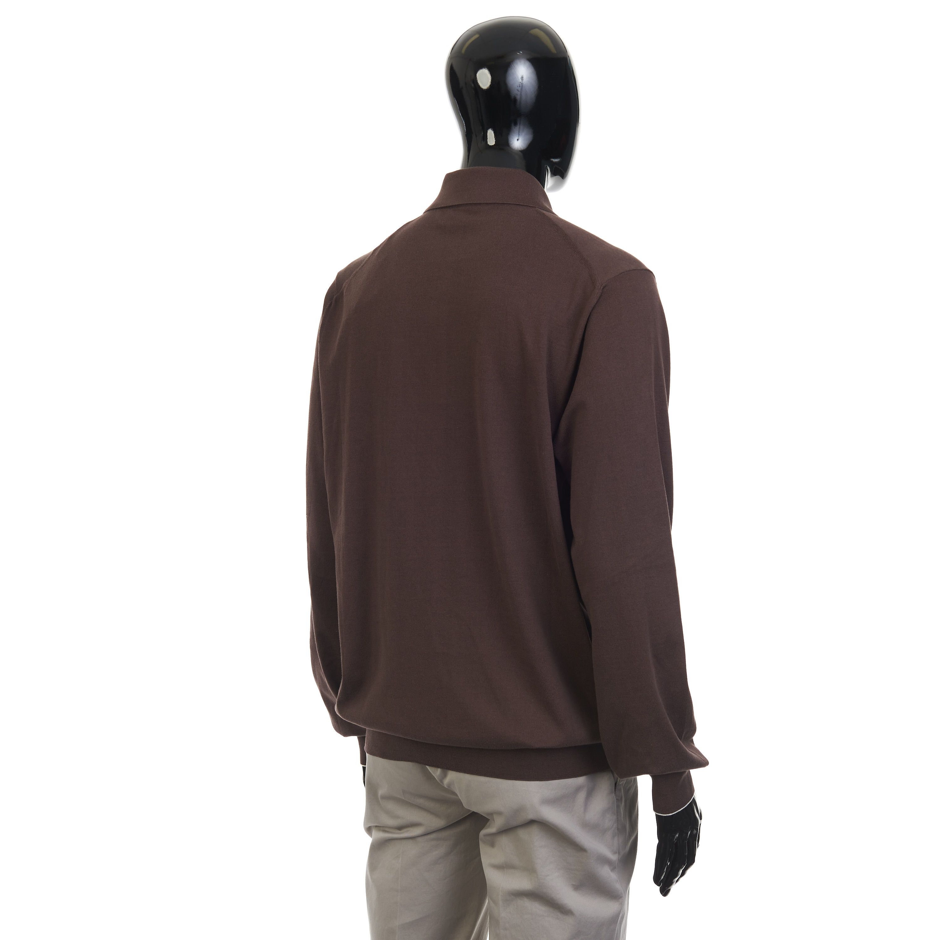 Brunello Cucinelli Brown Lightweight Cotton Knit Polo Shirt Size 58 Size US XXL / EU 58 / 5 - 7 Thumbnail