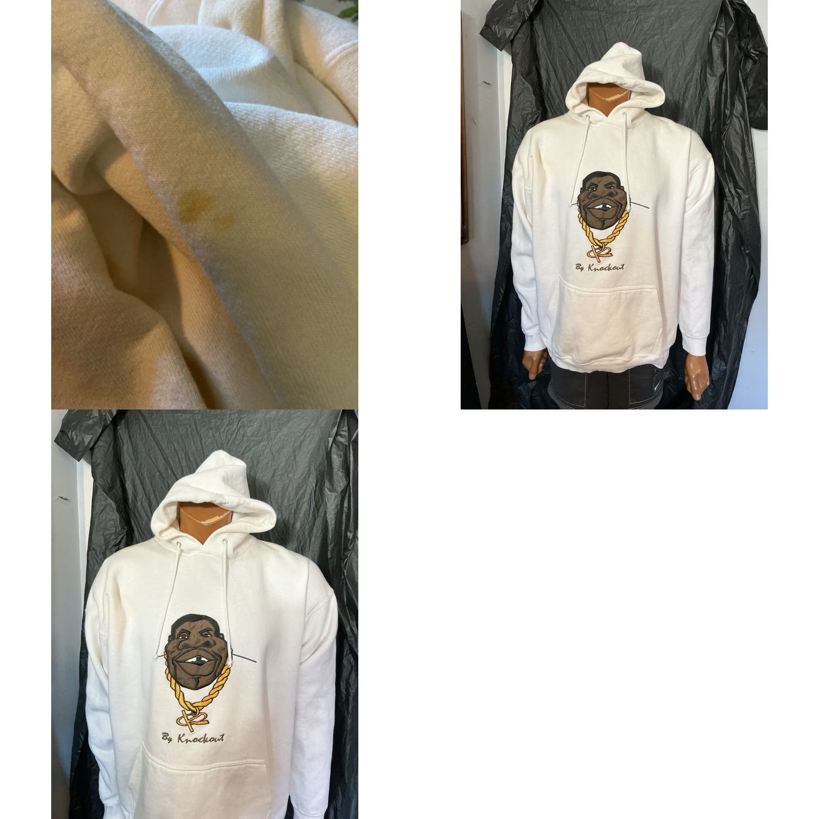 Vintage VINTAGE Knockout 90s Y2K Embroidered Pullover Hoodie XXL White Men Mens Hoodie Size US XXL / EU 58 / 5 - 10 Thumbnail