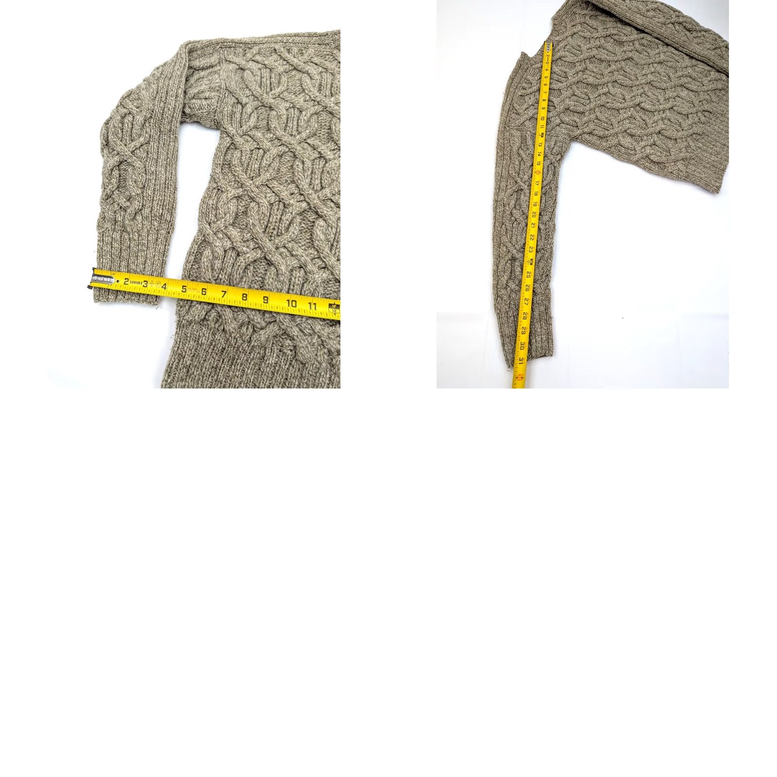 American Eagle Outfitters VINTAGE American Eagle Sweater Shetland Wool Chunky Cable Knit Crew Neck Beige Men L Size US L / EU 52-54 / 3 - 8 Thumbnail