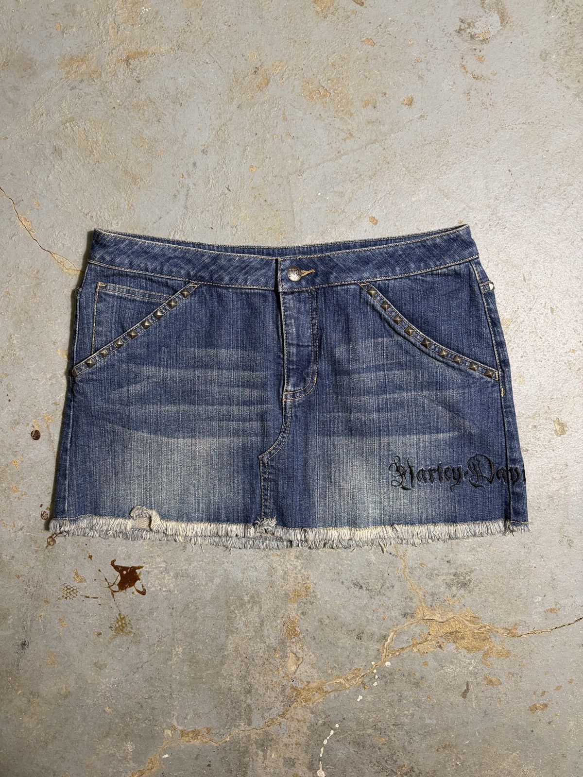 Harley Davidson Harley Davidson Women’s Denim Mini Skirt Size 30" / US 8 / IT 44 - 1 Thumbnail