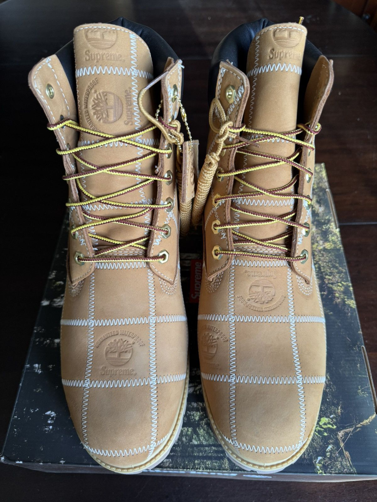 Supreme × Timberland Supreme Timberland Patchwork 6" Waterproof Boot Wheat Size US 12 / EU 45 - 5 Thumbnail