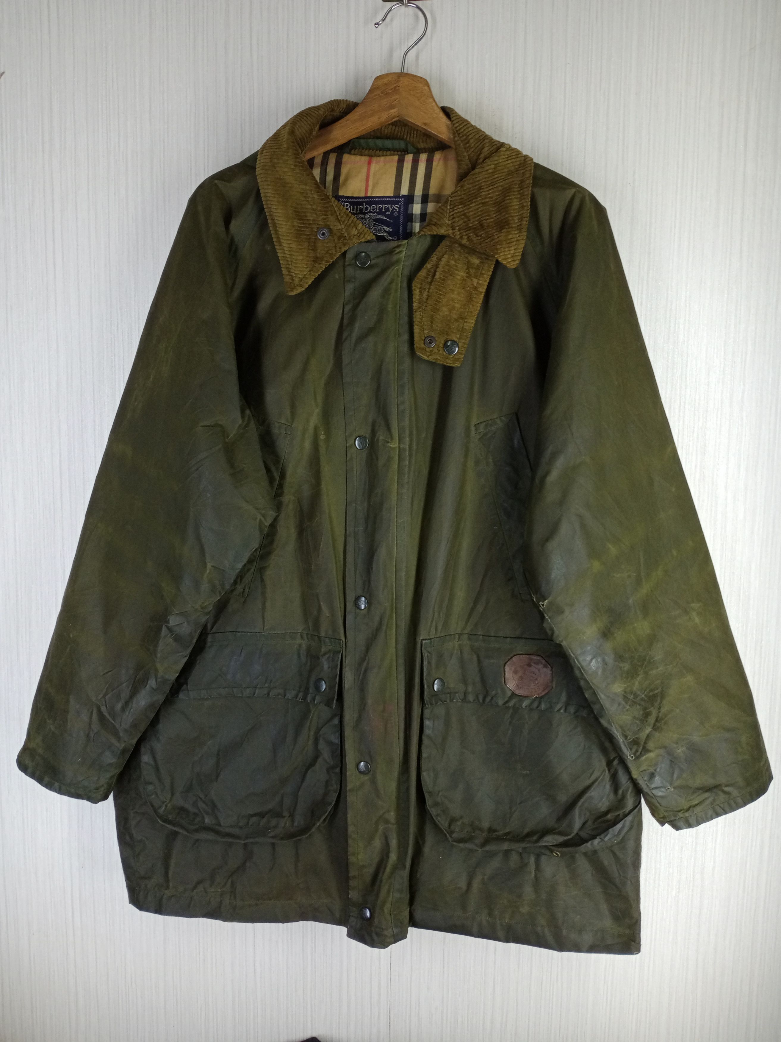 Burberry × Burberry Prorsum Rare Vintage Burberrys Nova Check Waxed Jacket Size US XL / EU 56 / 4 - 2 Thumbnail