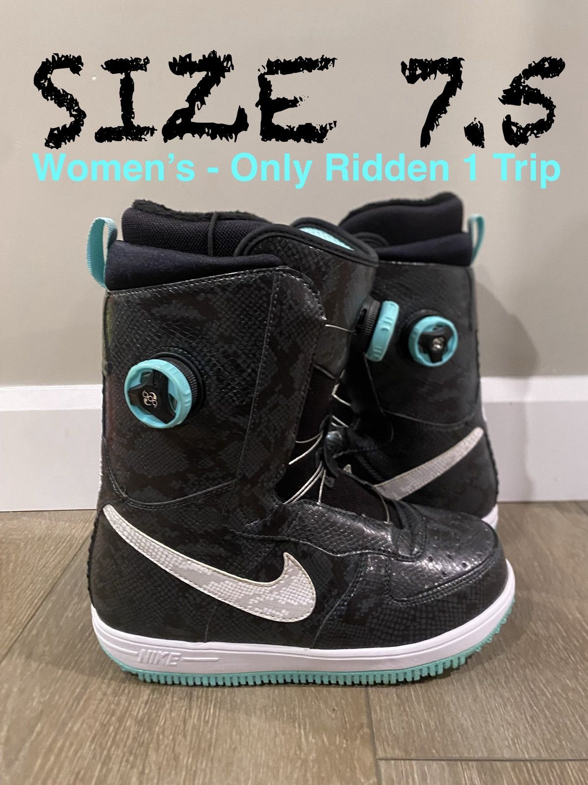 Nike Nike Zoom Force 1 X Double BOA Snowboard Boots Grey & Teal Size US 7.5 / IT 37.5 - 11 Thumbnail