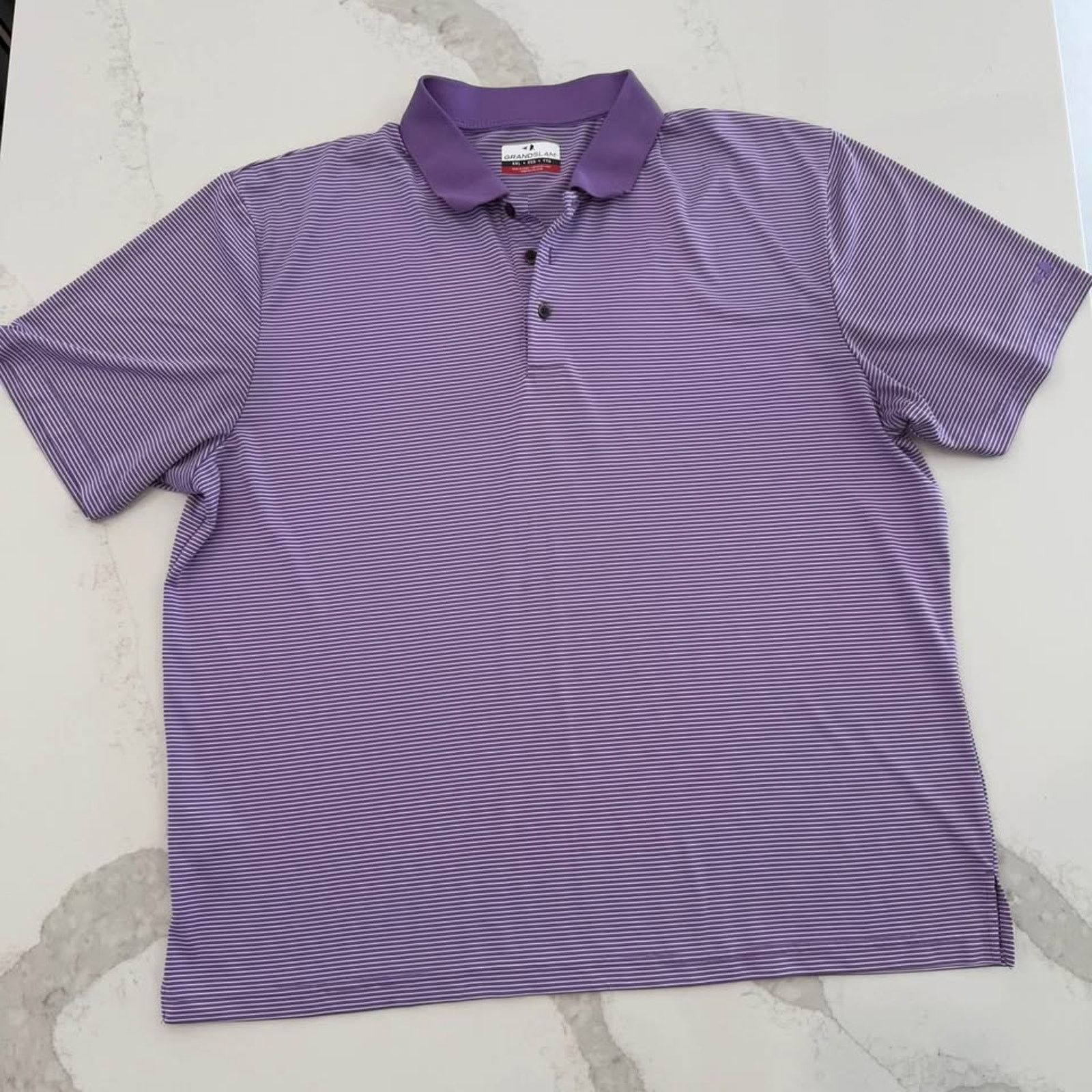 Grand Slam Grand Slam Polo Golf Shirt Men XXL Purple Stripe Performance Size US XXL / EU 58 / 5 - 1 Thumbnail