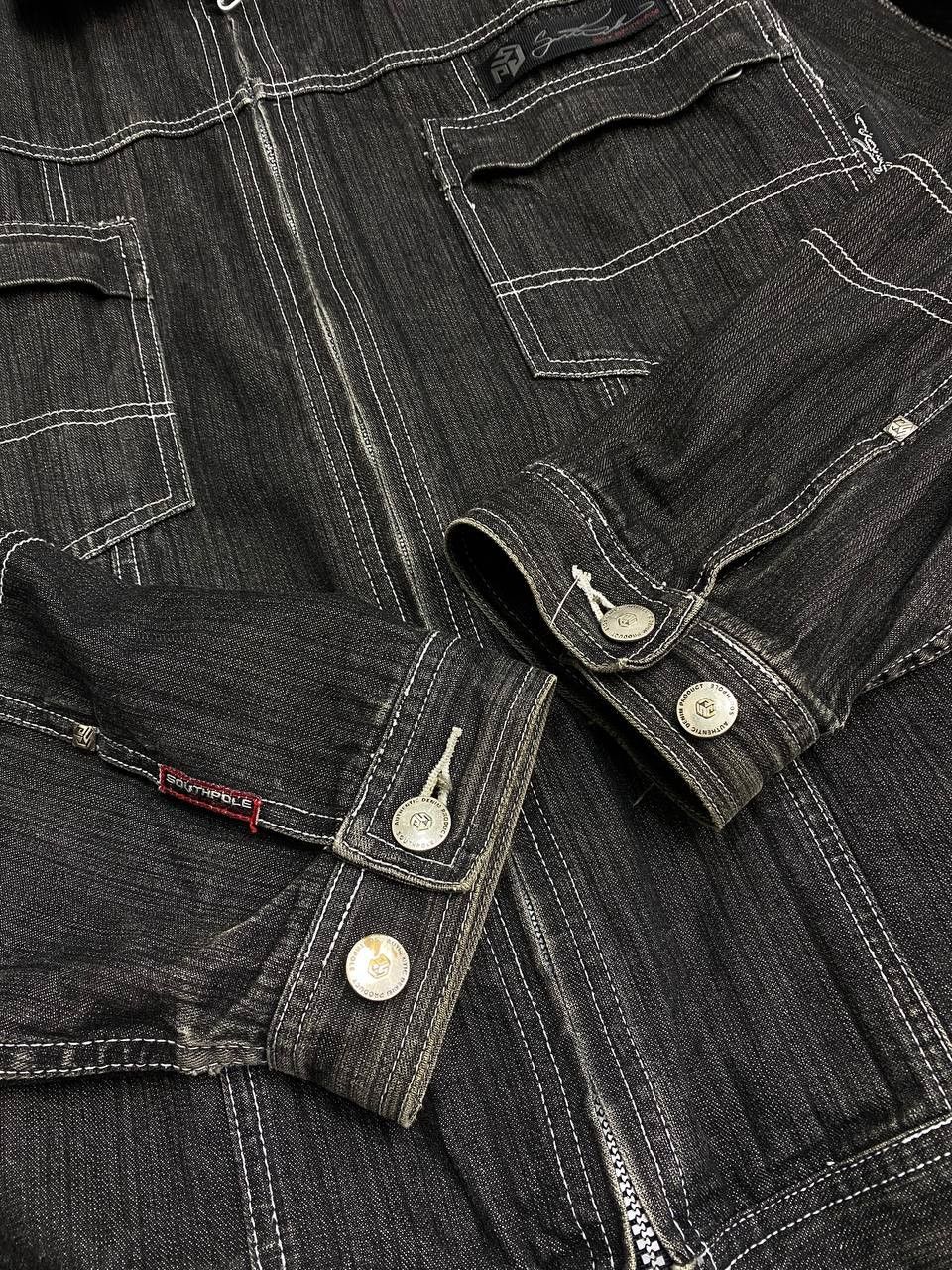 Southpole Vintage South Pole Washed Denim Pocket Zip Jacket Size US XL / EU 56 / 4 - 9 Thumbnail