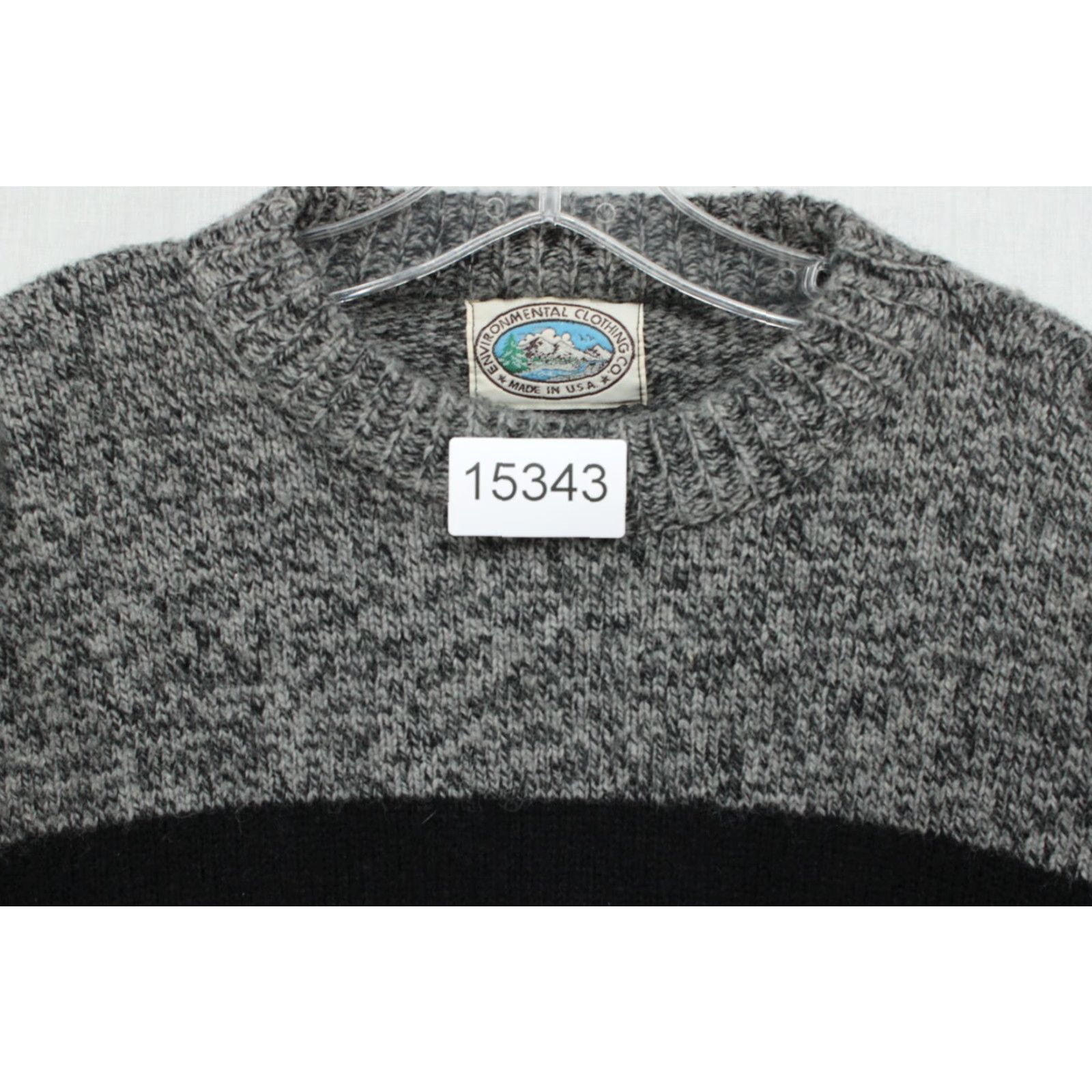 CO VTG Environmental Clothing Co Sweater Mens Large Striped Wool Blend Nordic Cabin Core 80s 90s Multicolor Pullover Crew Neck Wool Knit Regular No Flaws Size US L / EU 52-54 / 3 - 8 Thumbnail