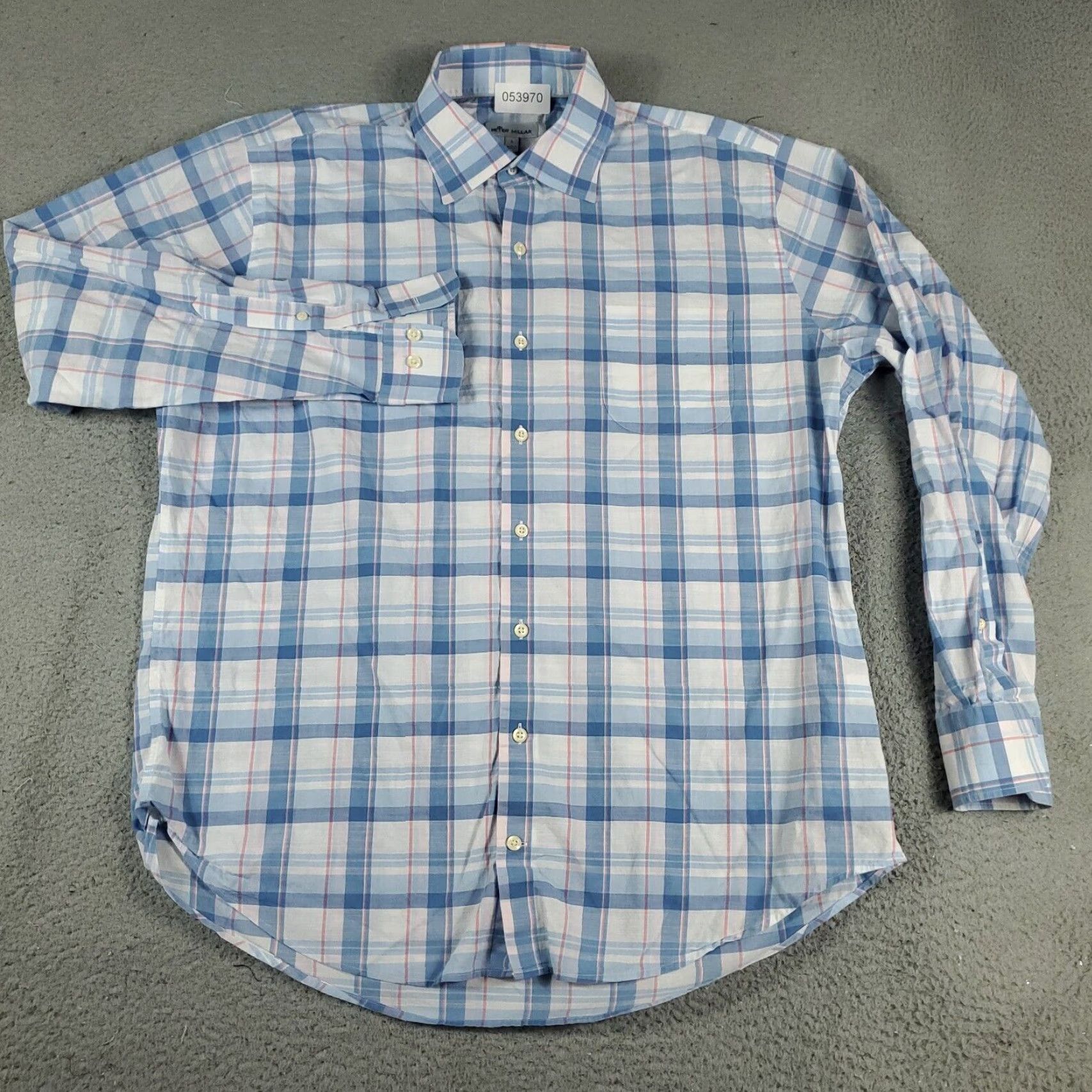 Peter Millar Peter Millar Shirt Mens Size Large Blue Plaid Button-Up Long Sleeve Casual Business Formal Vintage No Size US L / EU 52-54 / 3 - 2 Thumbnail