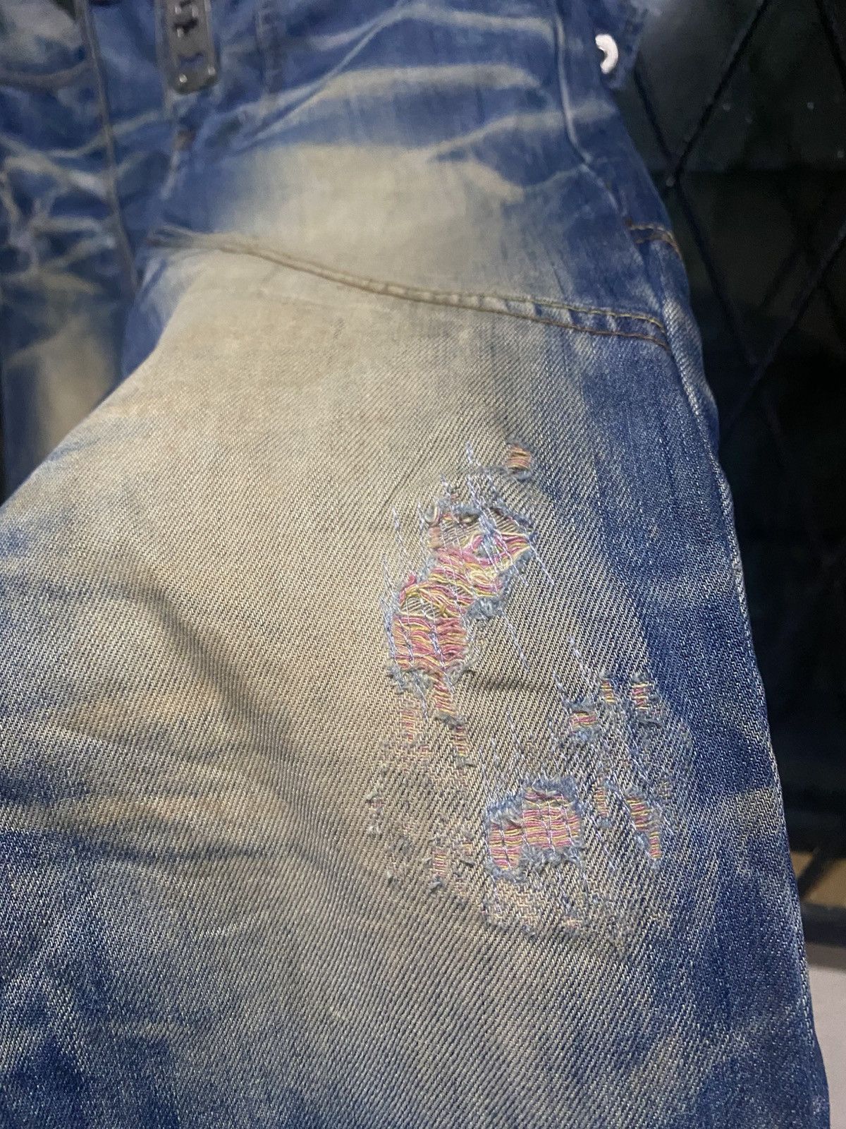 Japanese Brand Rare 🔥 Crazy Leopard Embroidred Denim Size US 31 - 9 Thumbnail