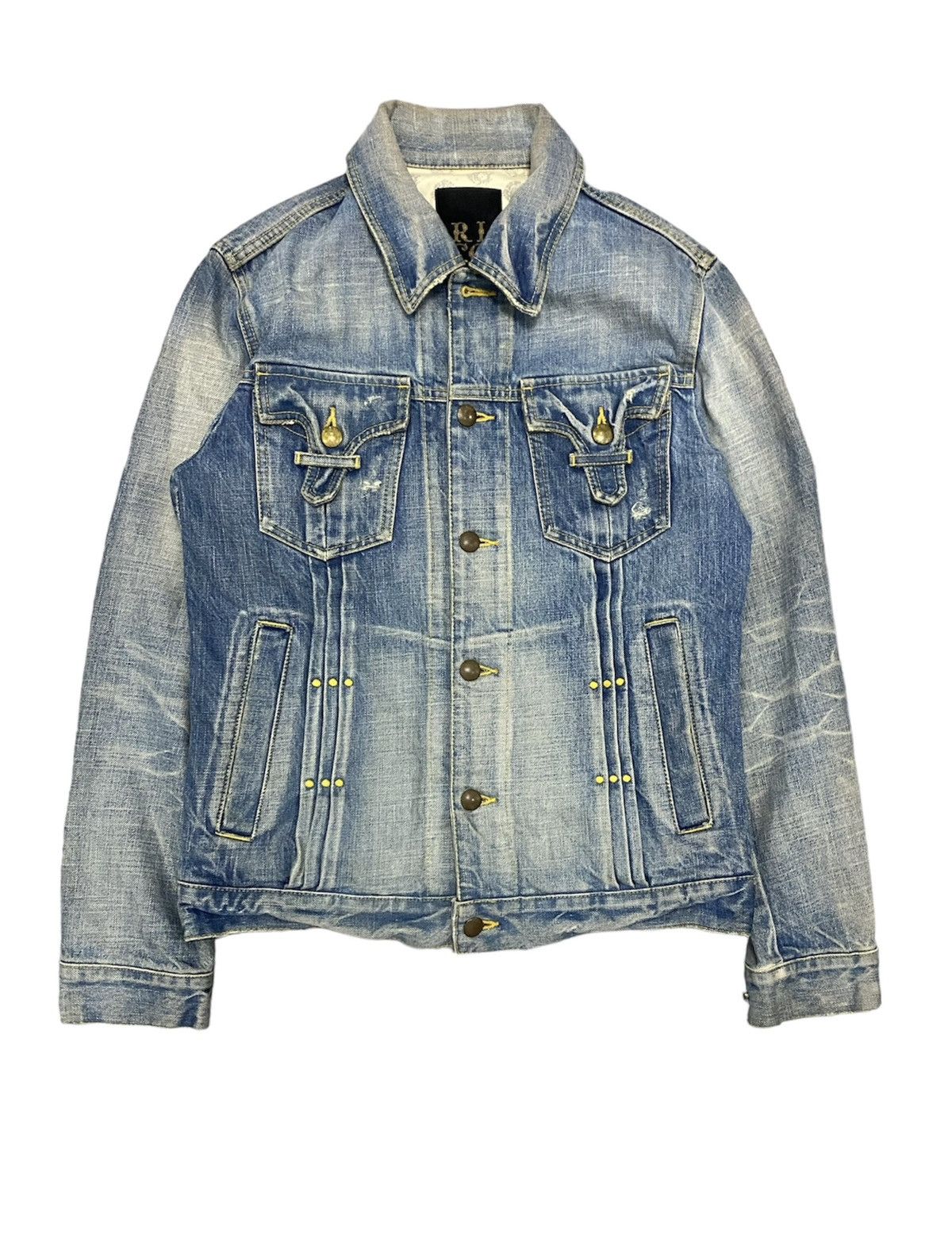 14th Addiction × Japanese Brand × Le Grande Bleu (L.G.B.) Vtg RICO Japan Faded wash western back pocket jacket Size US M / EU 48-50 / 2 - 1 Thumbnail