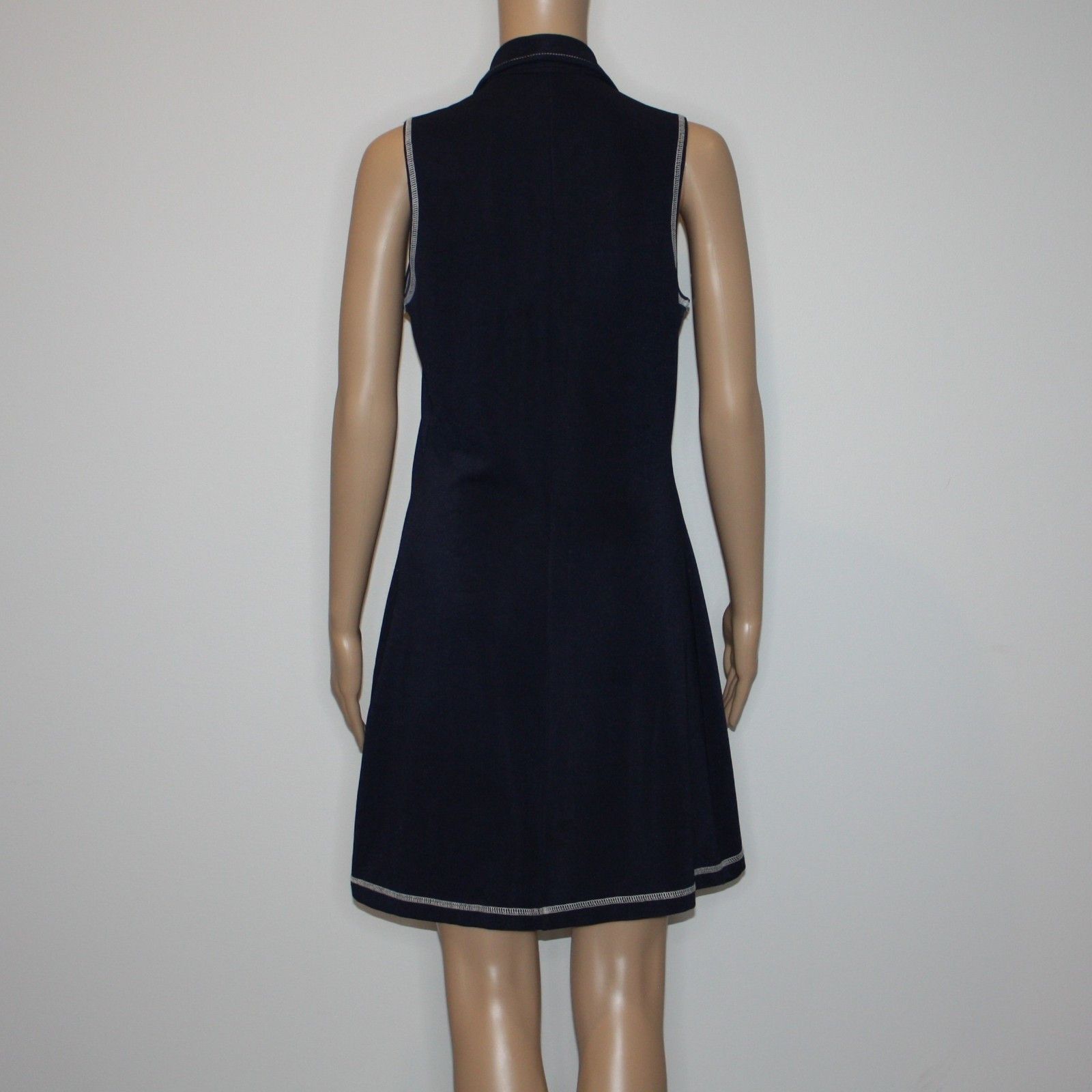 Other Navy Blue with White Contrast Zip Front Dress in size Medium Size M / US 6-8 / IT 42-44 - 4 Thumbnail