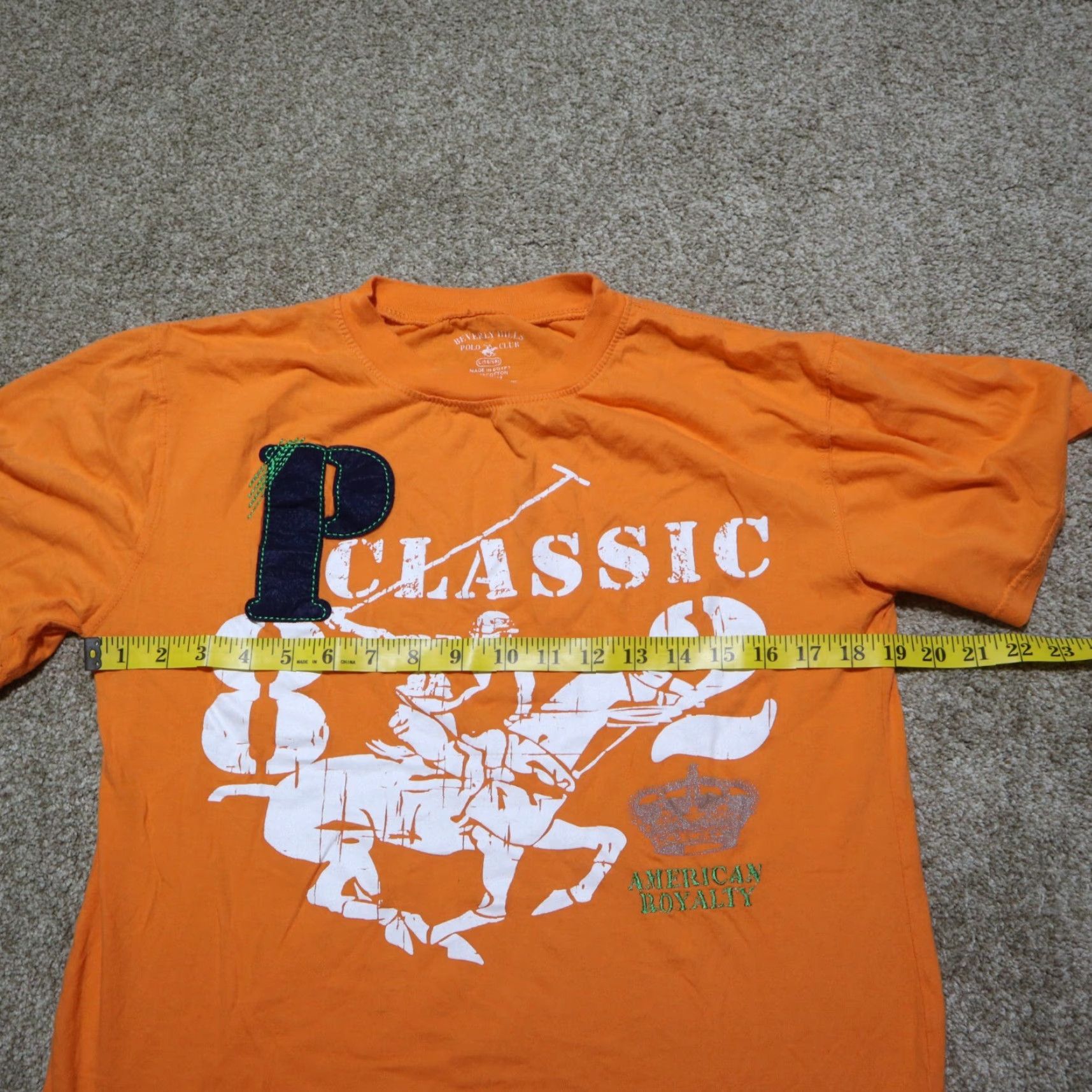 Beverly Hills Polo Club Beverly Hills Polo Club Shirt Mens Orange T-Shirt Crew Neck L Large Color: Orange Embroidered Heathered Cotton Blend Casual Tee Size US L / EU 52-54 / 3 - 3 Thumbnail
