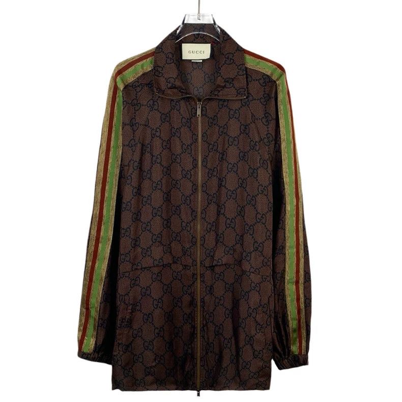 Gucci Gucci Brown logo old flower full print sleeve striped mulbe Size US M / EU 48-50 / 2 - 1 Thumbnail