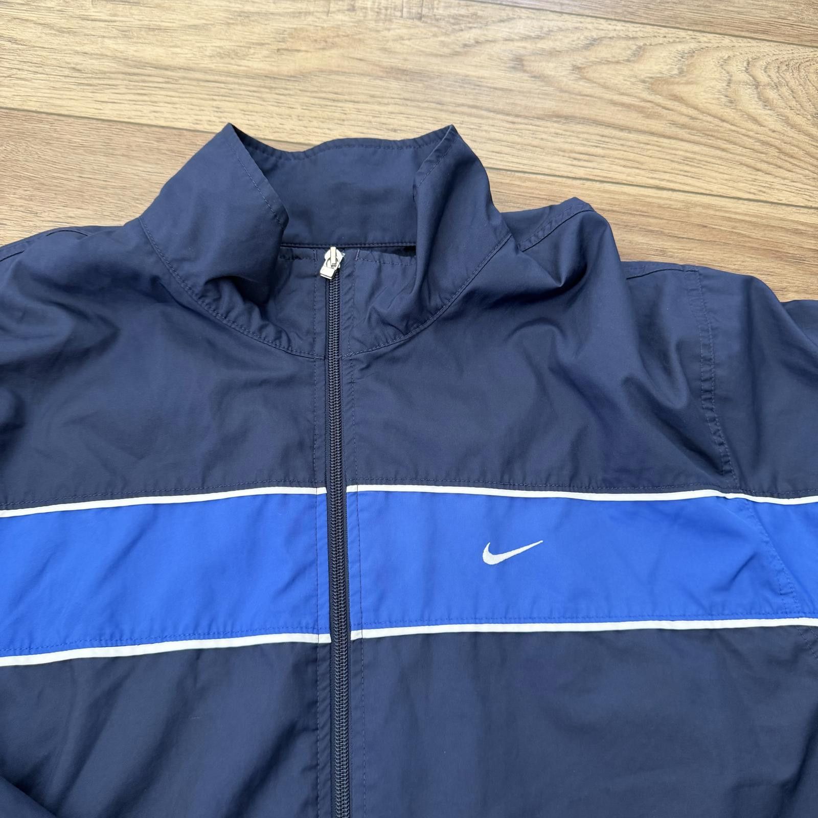 Nike Vintage Y2K Nike Striped Blue Windbreaker Size US XL / EU 56 / 4 - 2 Thumbnail