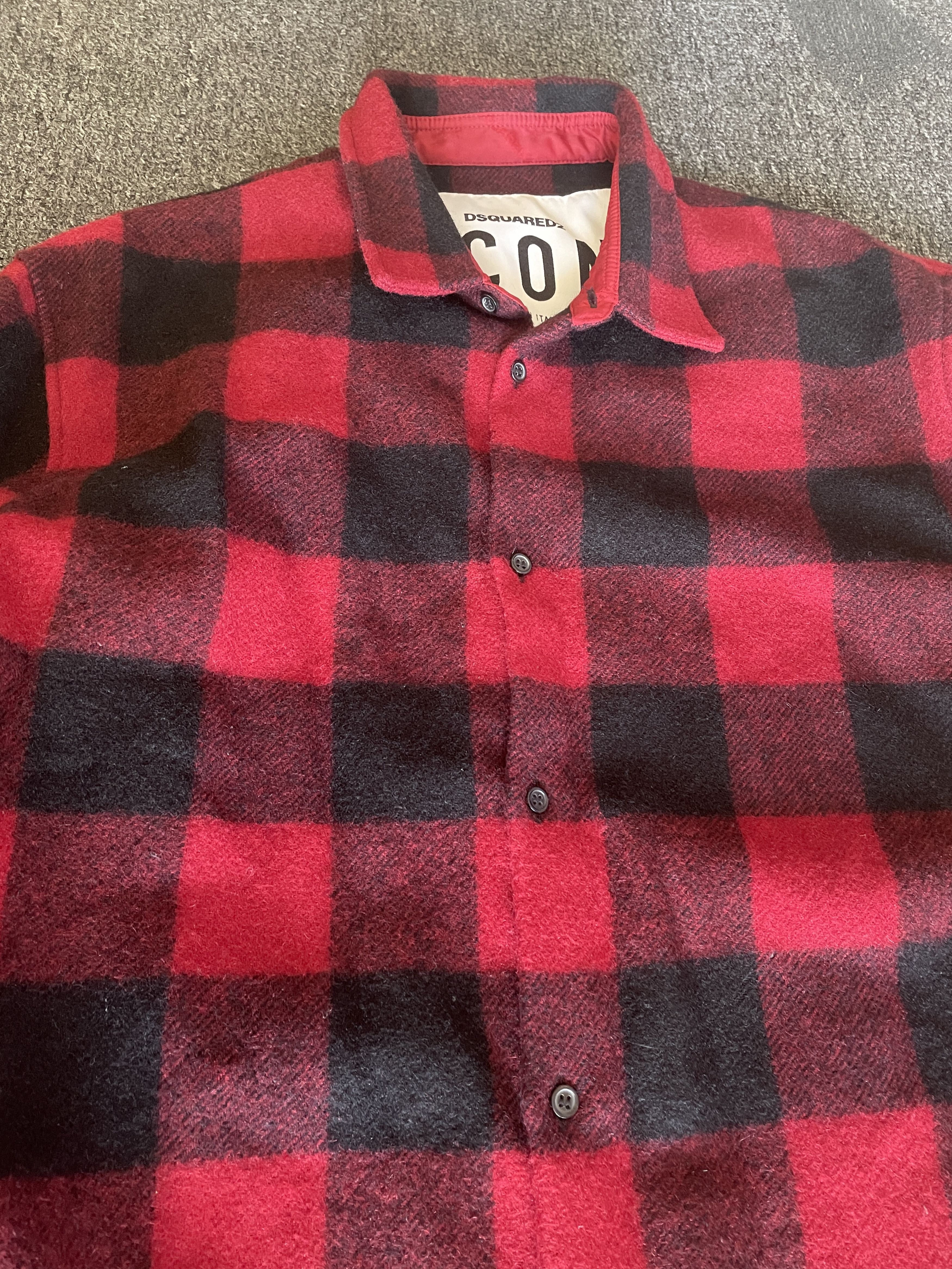 Dsquared2 Dsquared2 men's wool plaid thick shirts size 52/L Size US L / EU 52-54 / 3 - 3 Thumbnail