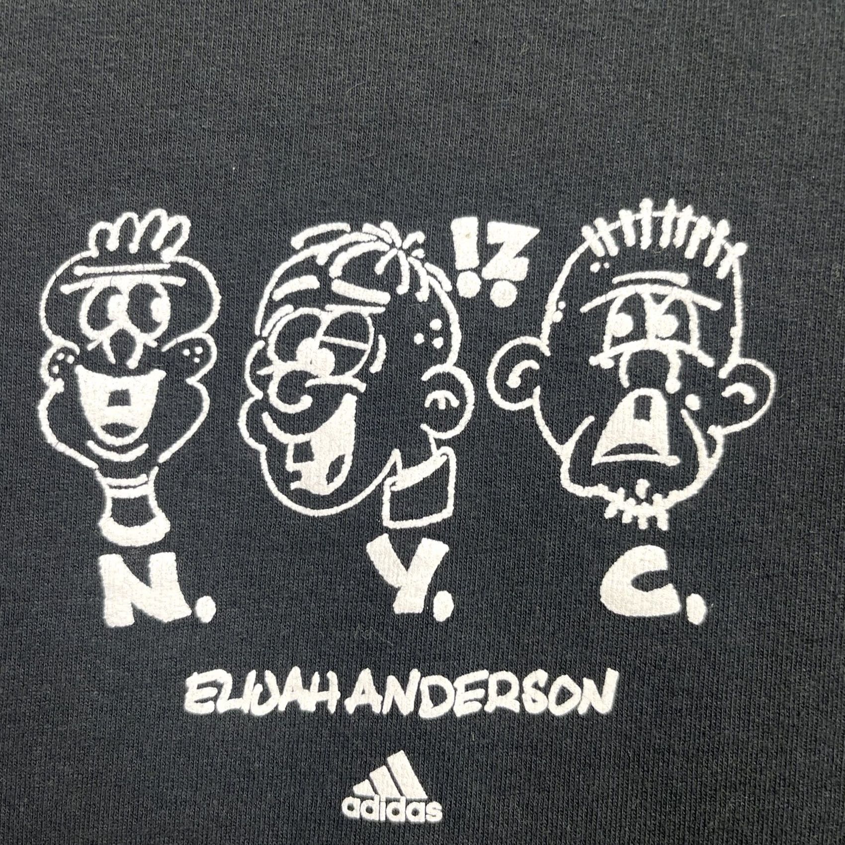 Adidas Adidas Sweatshirt Mens XL Black Pullover Crew NYC Art Graphic Print Pullover Sweatshirt Size US XL / EU 56 / 4 - 4 Thumbnail