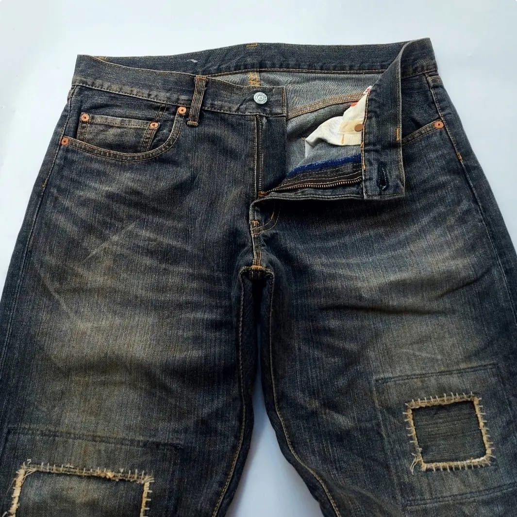 Japanese Brand × Vintage GOWEST PATCHWORK DENIM PANTS Size US 34 / EU 50 - 4 Thumbnail
