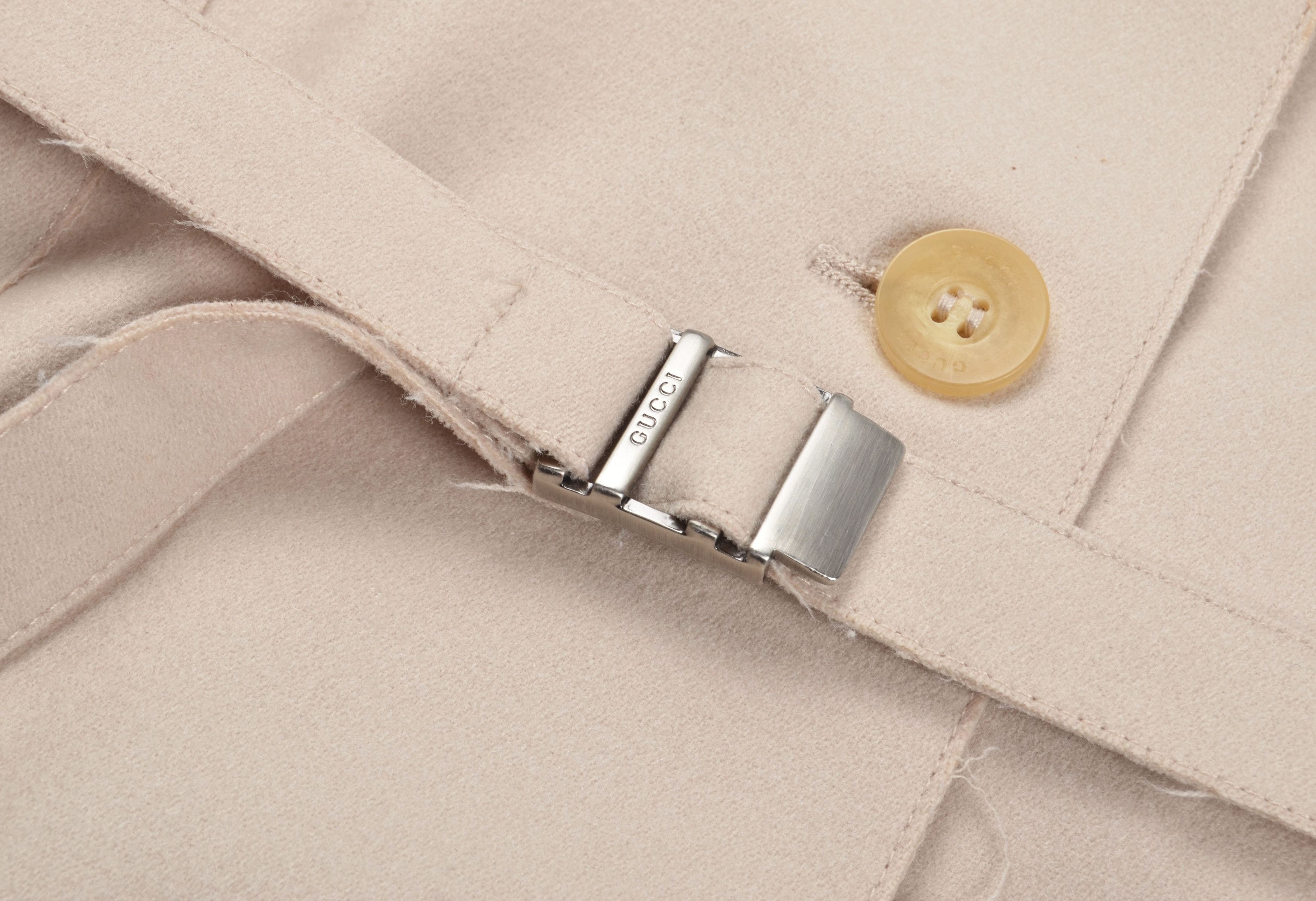 Gucci Gucci Tom Ford Era Raw Edge Belted Cream Tailored Blazer Size S / US 4 / IT 40 - 9 Thumbnail