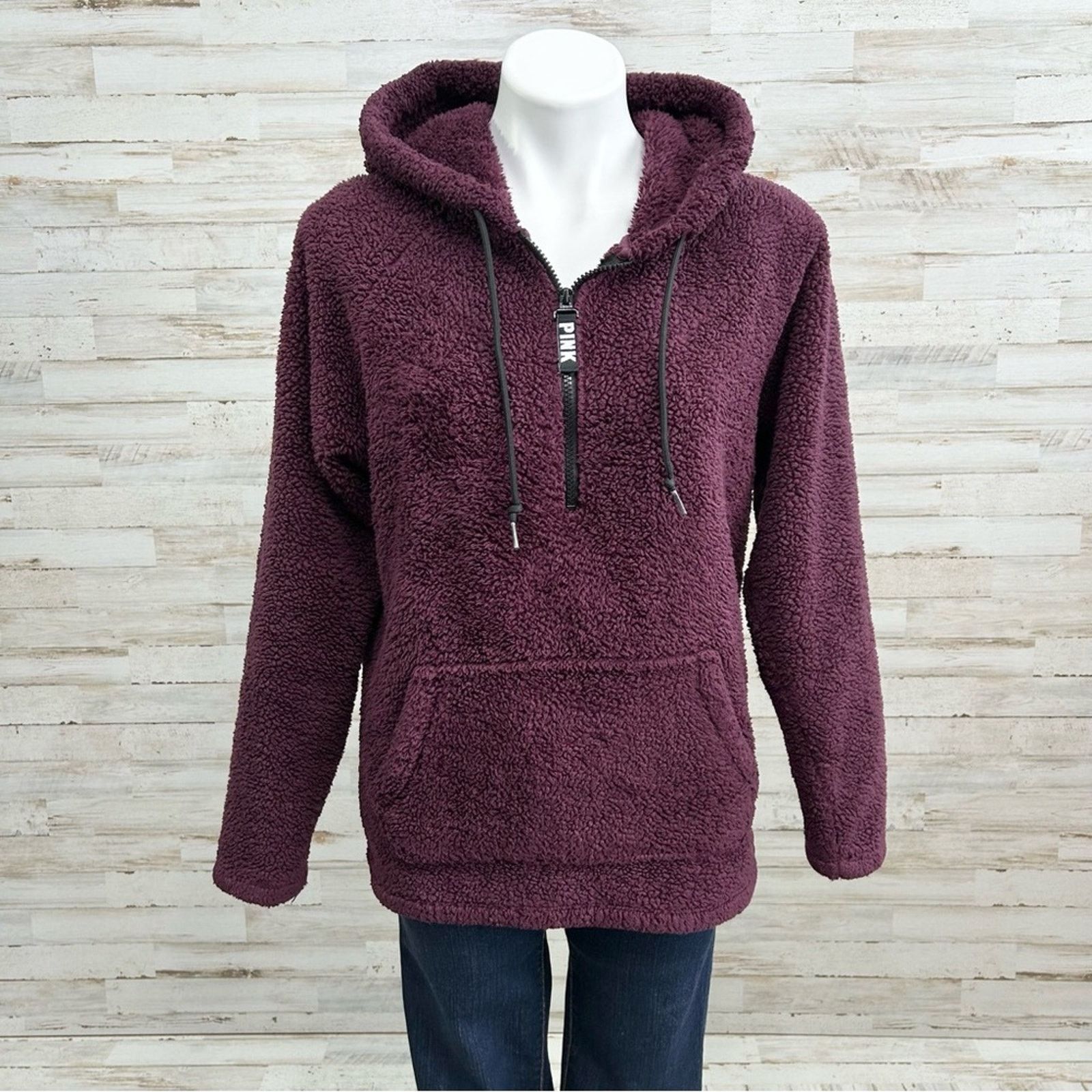 Victoria's Secret Victoria's Secret Pink Teddy Fleece Jacket Sz XS Quarter Zip Size XS / US 0-2 / IT 36-38 - 2 Thumbnail