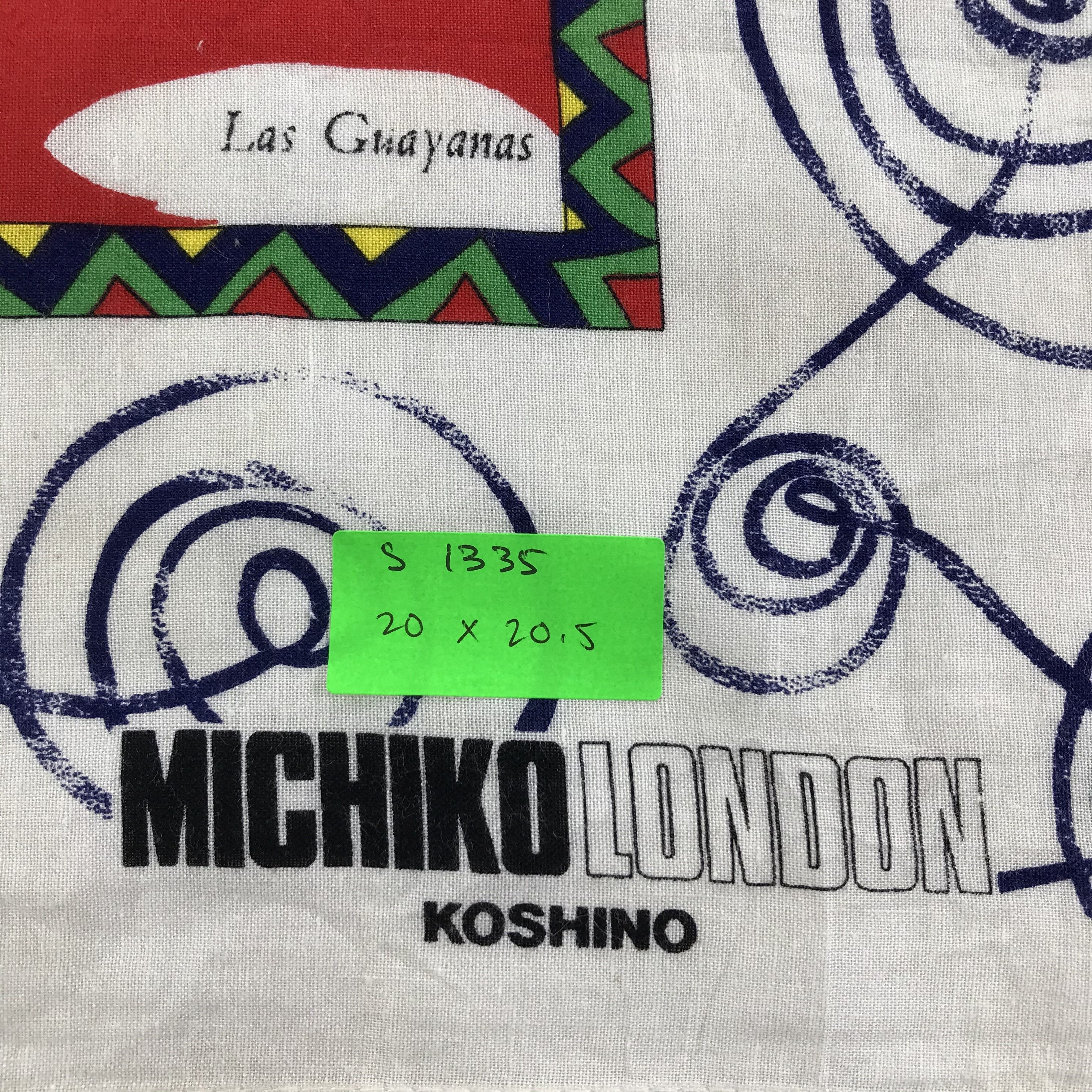 Michiko Koshino London × Vintage Michiko London Bandana / Handkerchief / Neckerchief - S1335 Size ONE SIZE - 5 Thumbnail