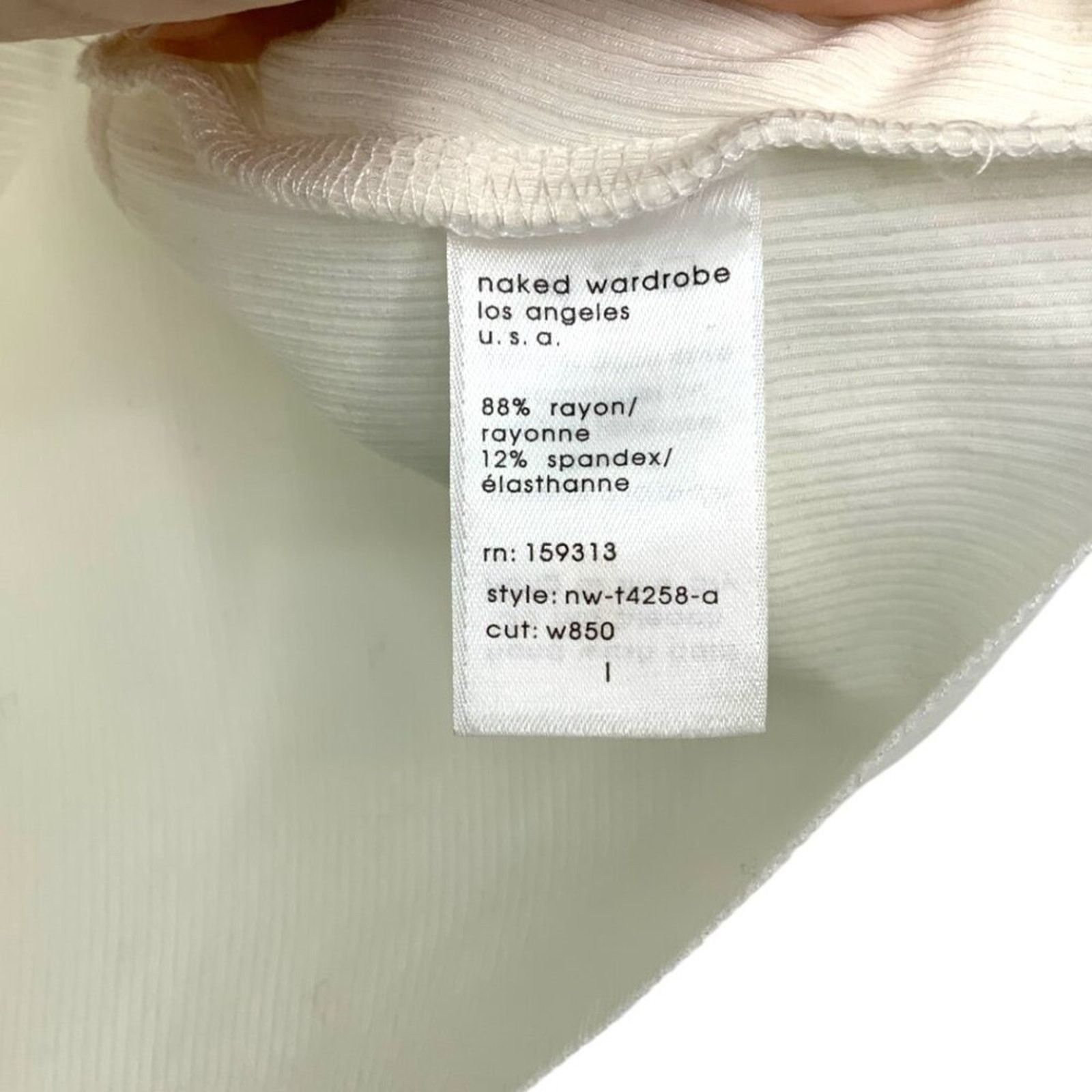 Other Naked Wardrobe Knotted Crop Top White Sz Large NWOT $42 MSRP Size L / US 10 / IT 46 - 6 Thumbnail