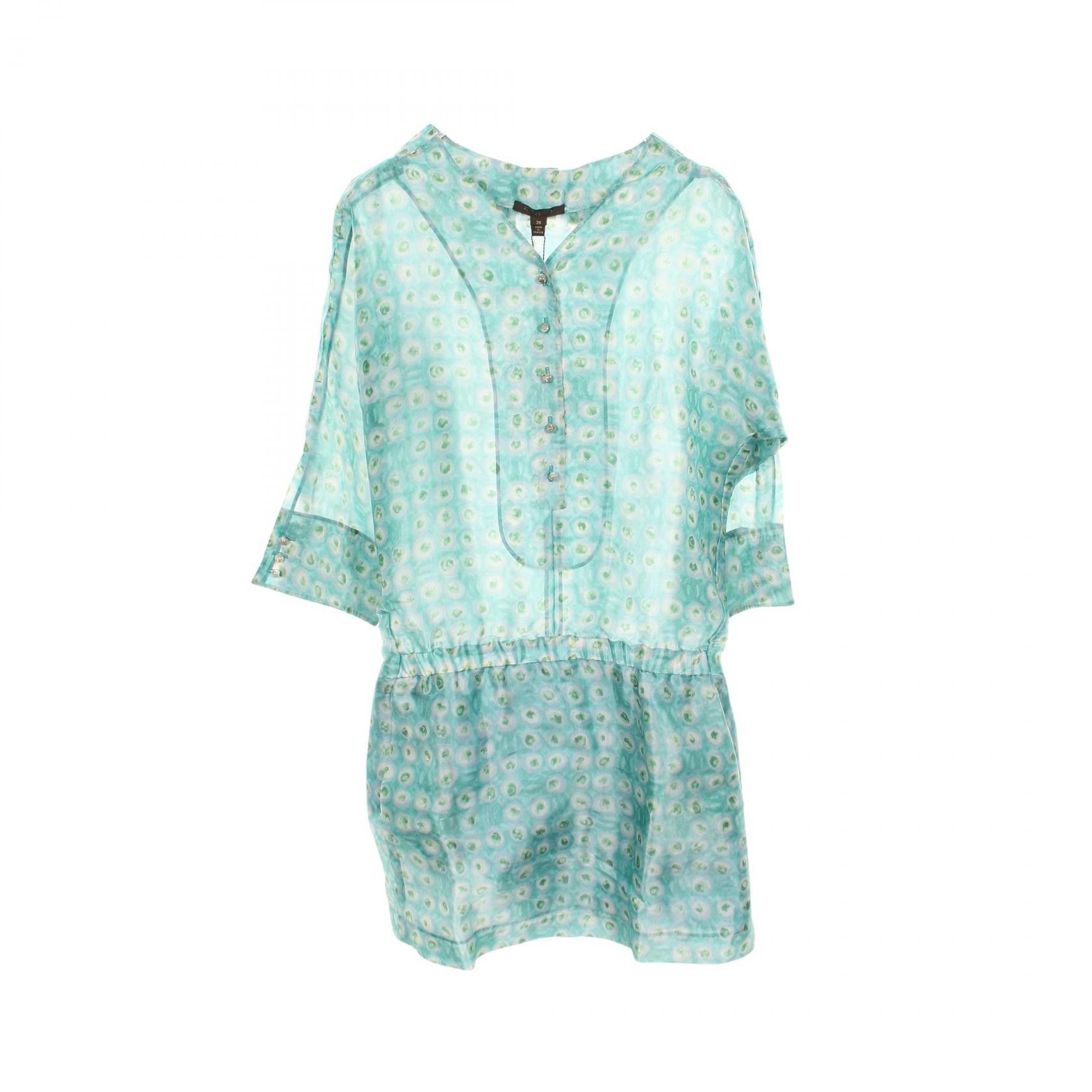 Louis Vuitton Louis Vuitton Louis Vuitton Silk Blend Dress Textile Dresses DUTY FREE for USA Size ONE SIZE - 1 Thumbnail
