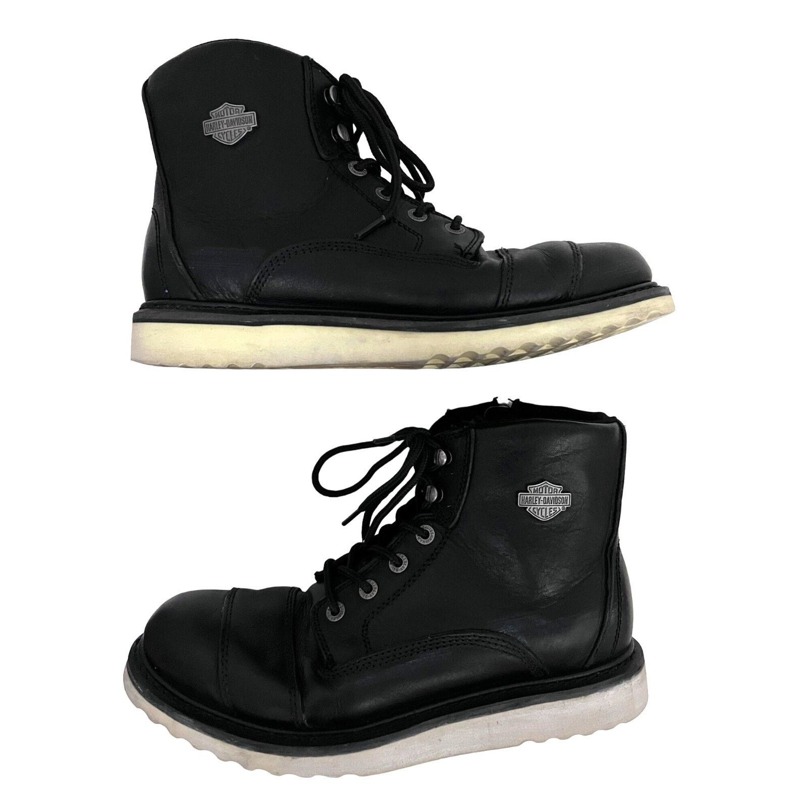 Harley Davidson Harley Davidson Black Leather Zip Up Ankle Boots US 11.5M Size US 11 / EU 44 - 7 Thumbnail