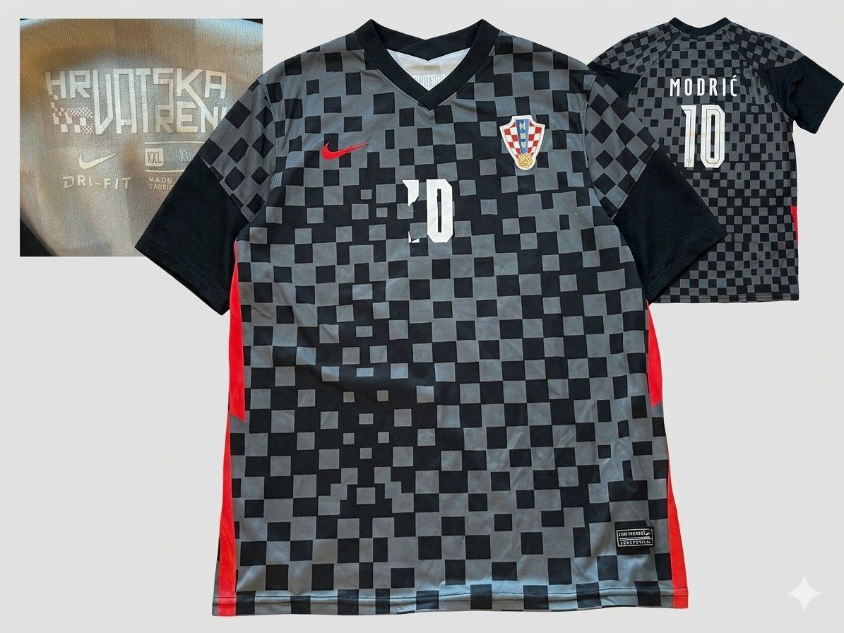 Nike Nike Croatia Luka Modrić #10 Jersey Dri-Fit Black Camo XXL Size US XXL / EU 58 / 5 - 1 Thumbnail