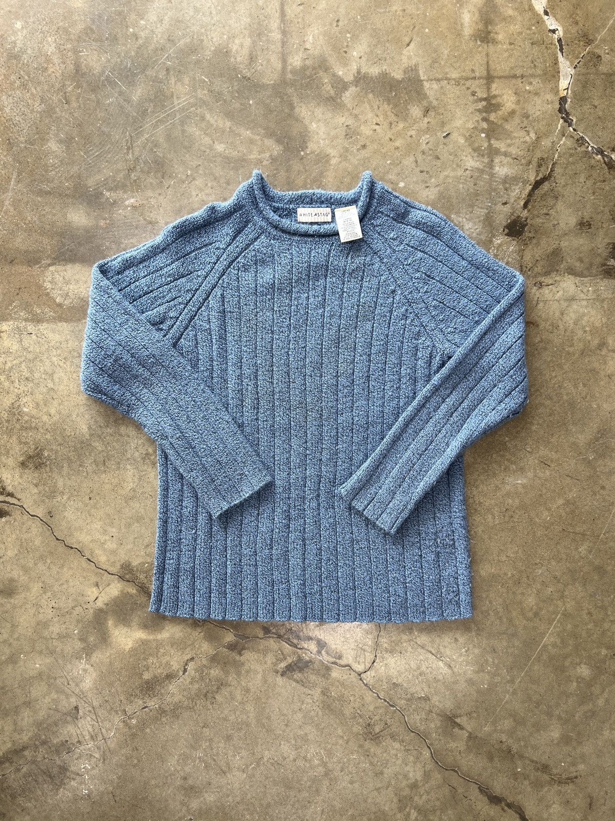 Vintage Vintage White Stag Knit Blue Woven Sweater W Medium Size M / US 6-8 / IT 42-44 - 2 Thumbnail