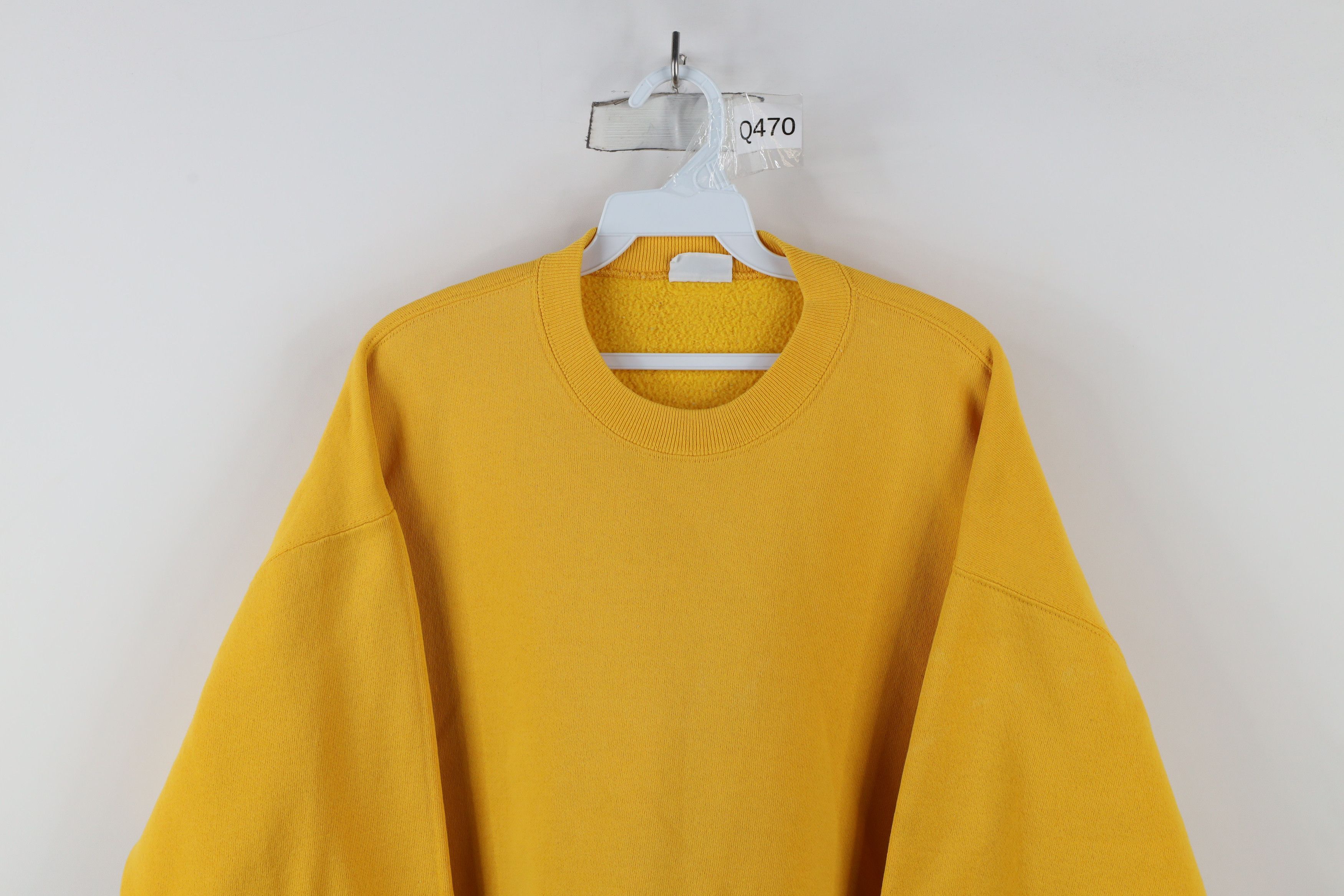 Vintage Vintage 90s Streetwear Blank Crewneck Sweatshirt Yellow USA Size XL / US 12-14 / IT 48-50 - 2 Thumbnail