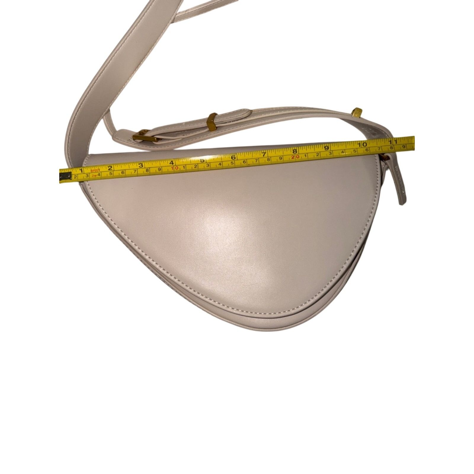 Zara Zara Cream Asymmetric Bag Sculptural Half Moon Purse EUC Size ONE SIZE - 12 Thumbnail