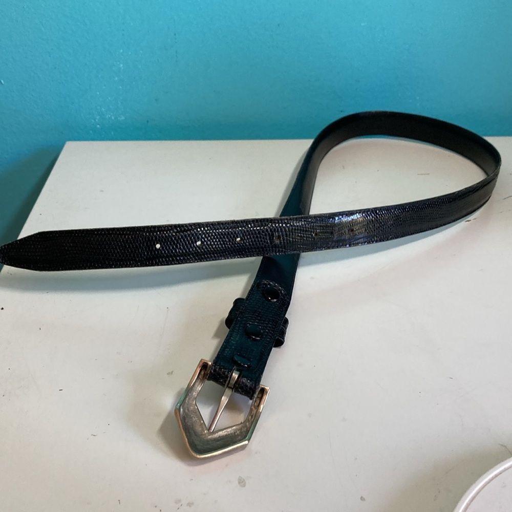 JH Design Jeff Deegan Designs Vintage Black Lizard Belt Mens Size 34 Size 34 - 11 Thumbnail