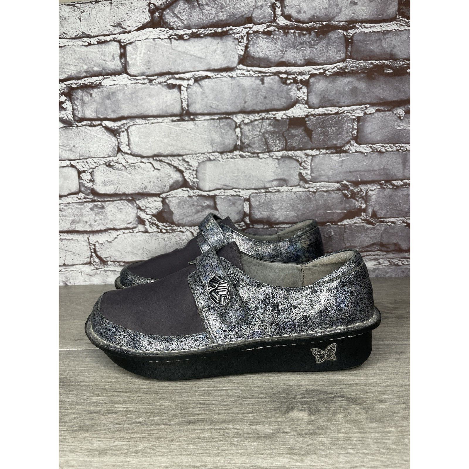 Allegri Alegria DEN-735 MOON SHADOW Gray Leather Shoes Slip-On Clogs Size US 9 / IT 39 - 16 Thumbnail