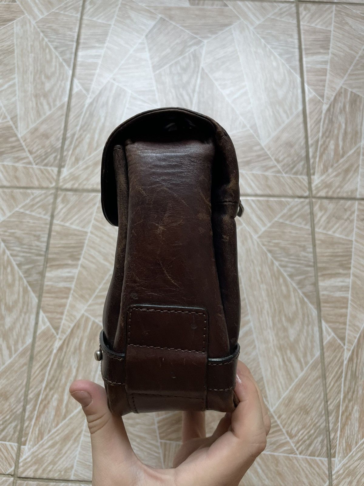 Vintage Retro Vintage Claudio Ferrici Leather Brown Shoulder Bag Size ONE SIZE - 5 Thumbnail