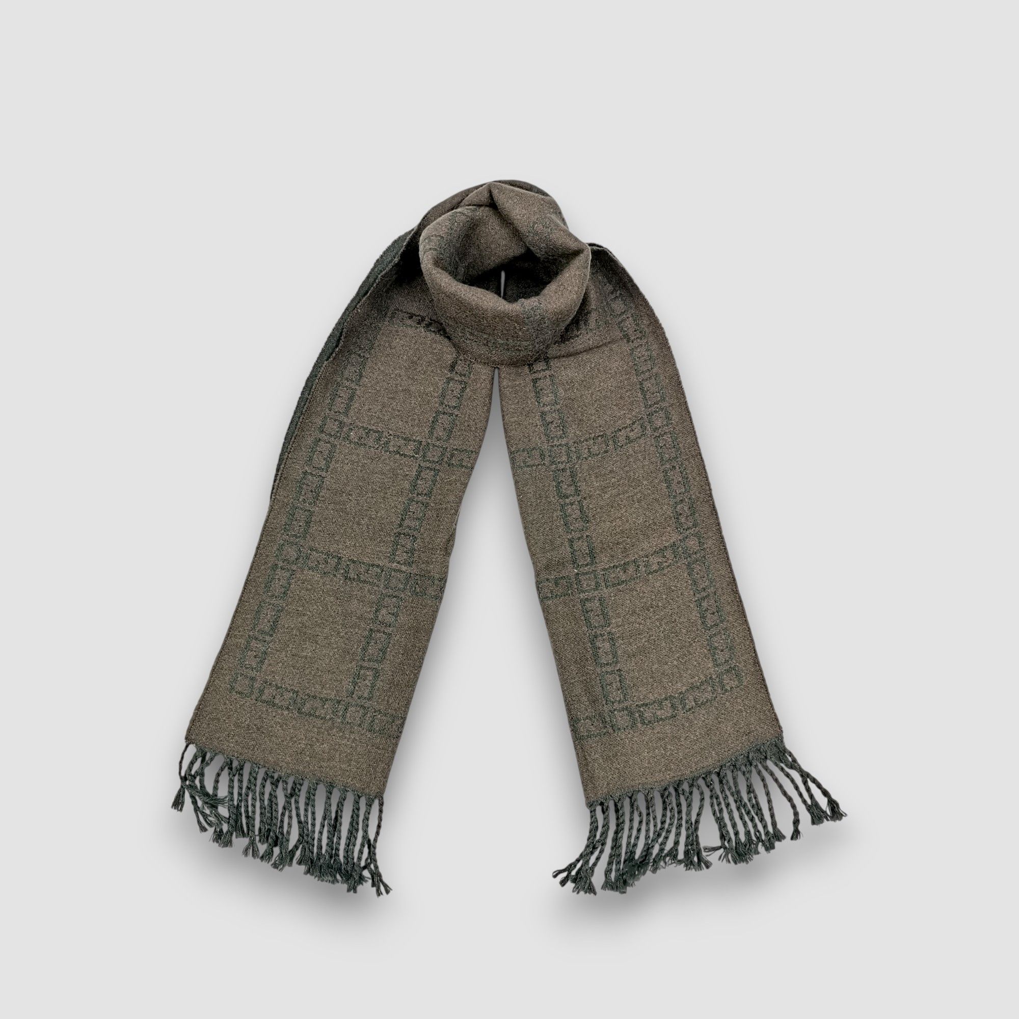 Japanese Brand Vintage FENDI Scarf Fendi Zucca FF Monogram Wool Scarves Size ONE SIZE - 3 Thumbnail